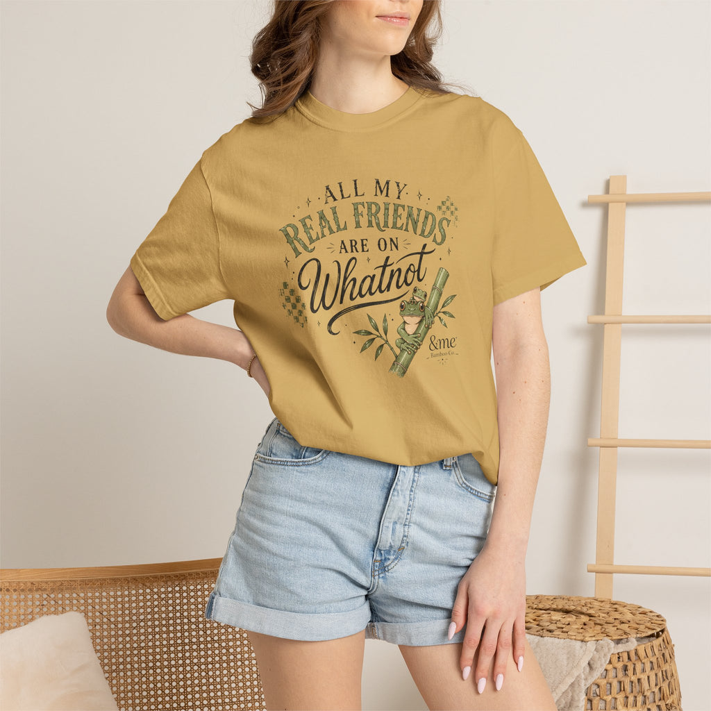 Andme Bamboo — "All My Real Friends Are On Whatnot" Graphic Tee