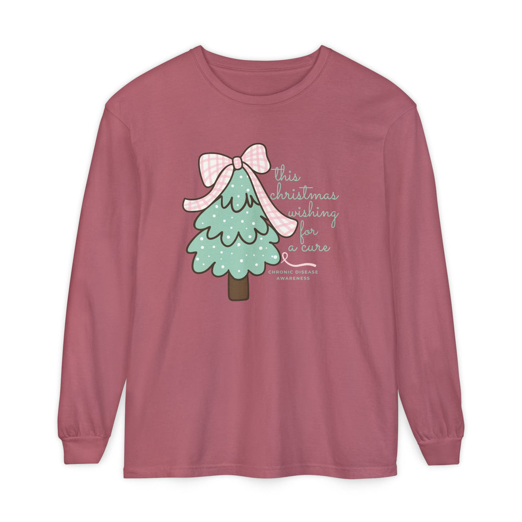 Chronic Illness Awareness Long Sleeve T-Shirt - Christmas Cure Wish