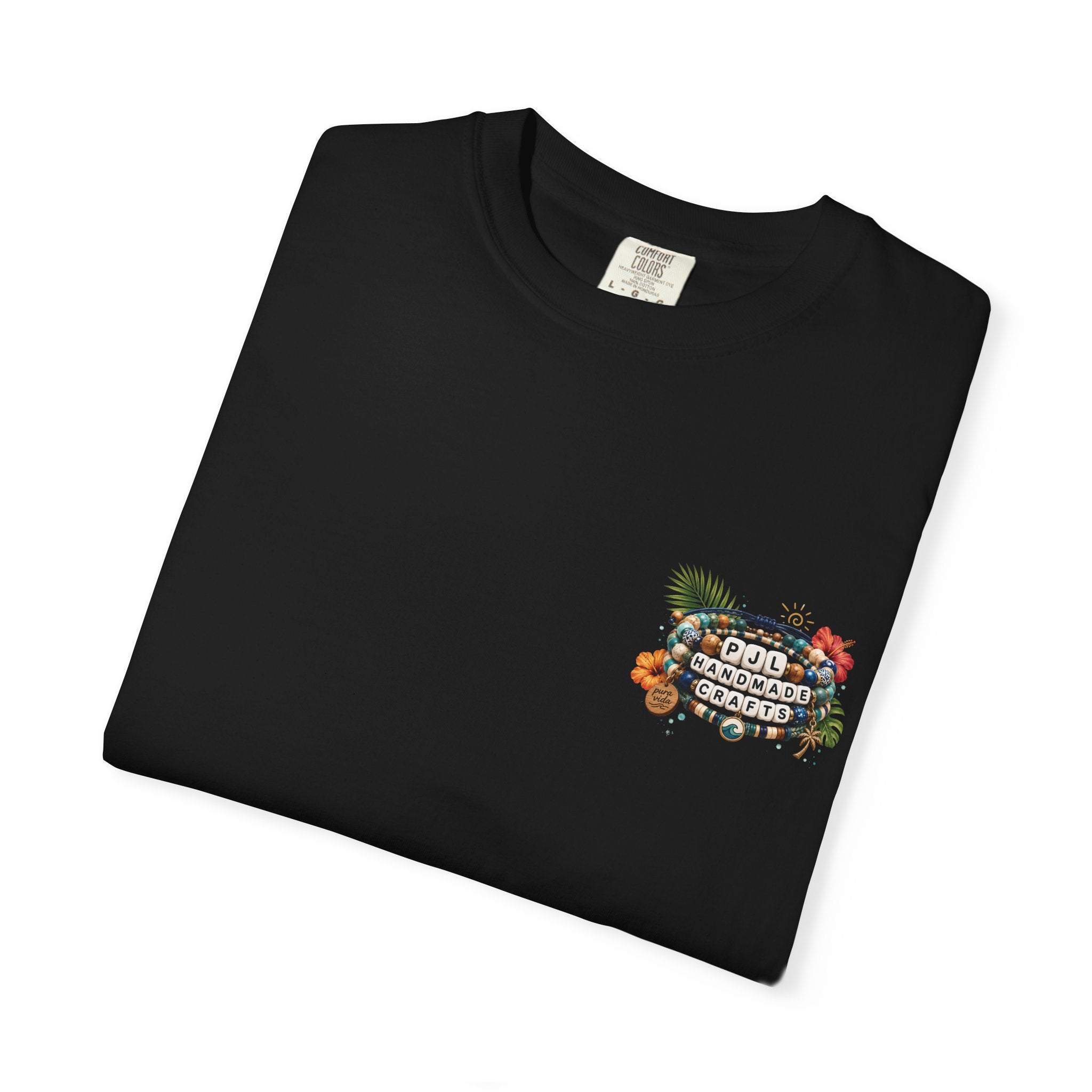 PJL Handmade Crafts Beaded Logo T-Shirt