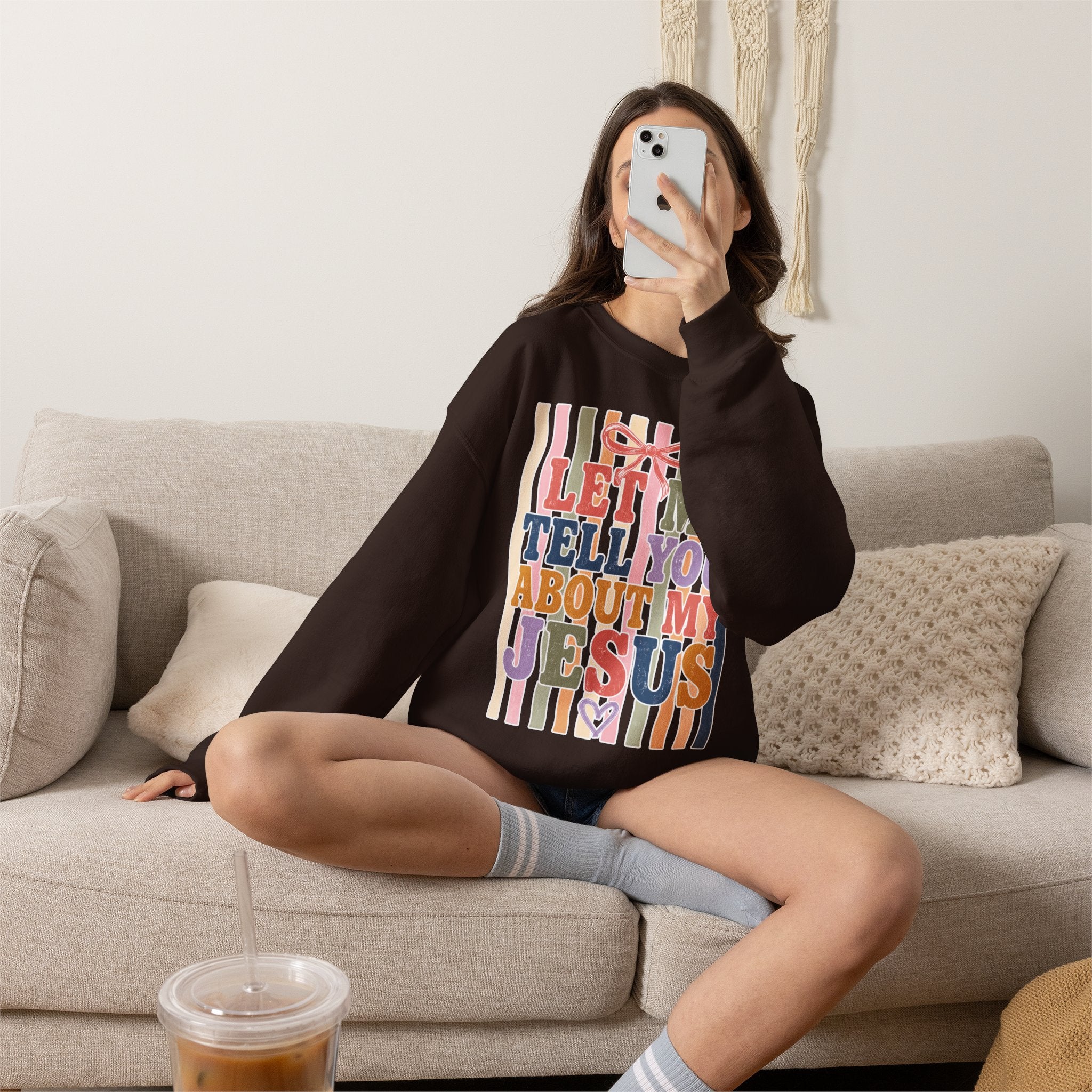 Let Me Tell You About My Jesus Sweatshirt — Colorful Christian Crewneck