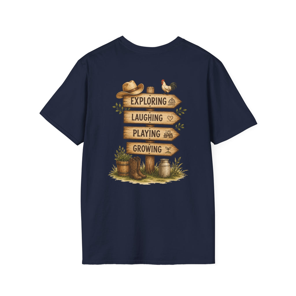 Grandkids Camp T-Shirt – Retro Barn, Tractor & 'Grandkids Camp with Nonnie & Papa' Design