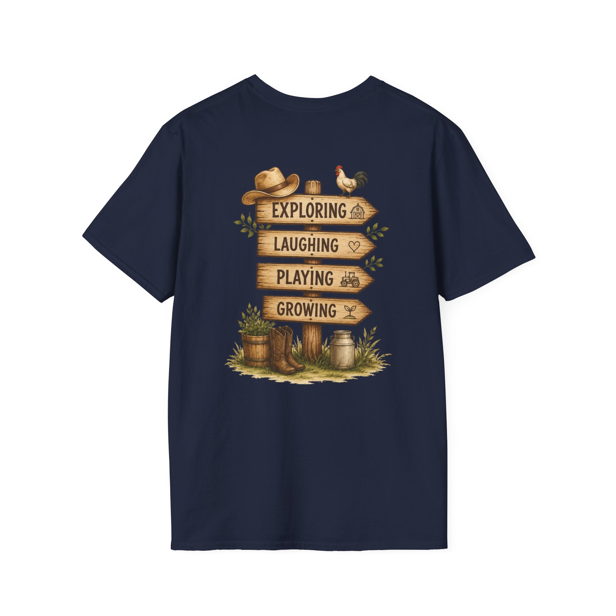 Grandkids Camp T-Shirt – Retro Barn, Tractor & 'Grandkids Camp with Nonnie & Papa' Design