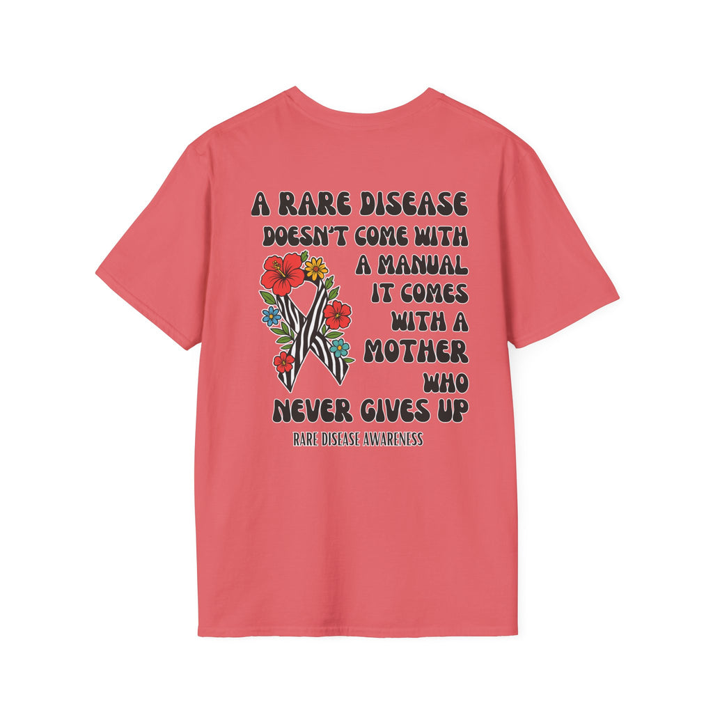Rare Disease Awareness T-Shirt — "A Rare Disease Doesn’t Come with a Manual" Mom Support Tee