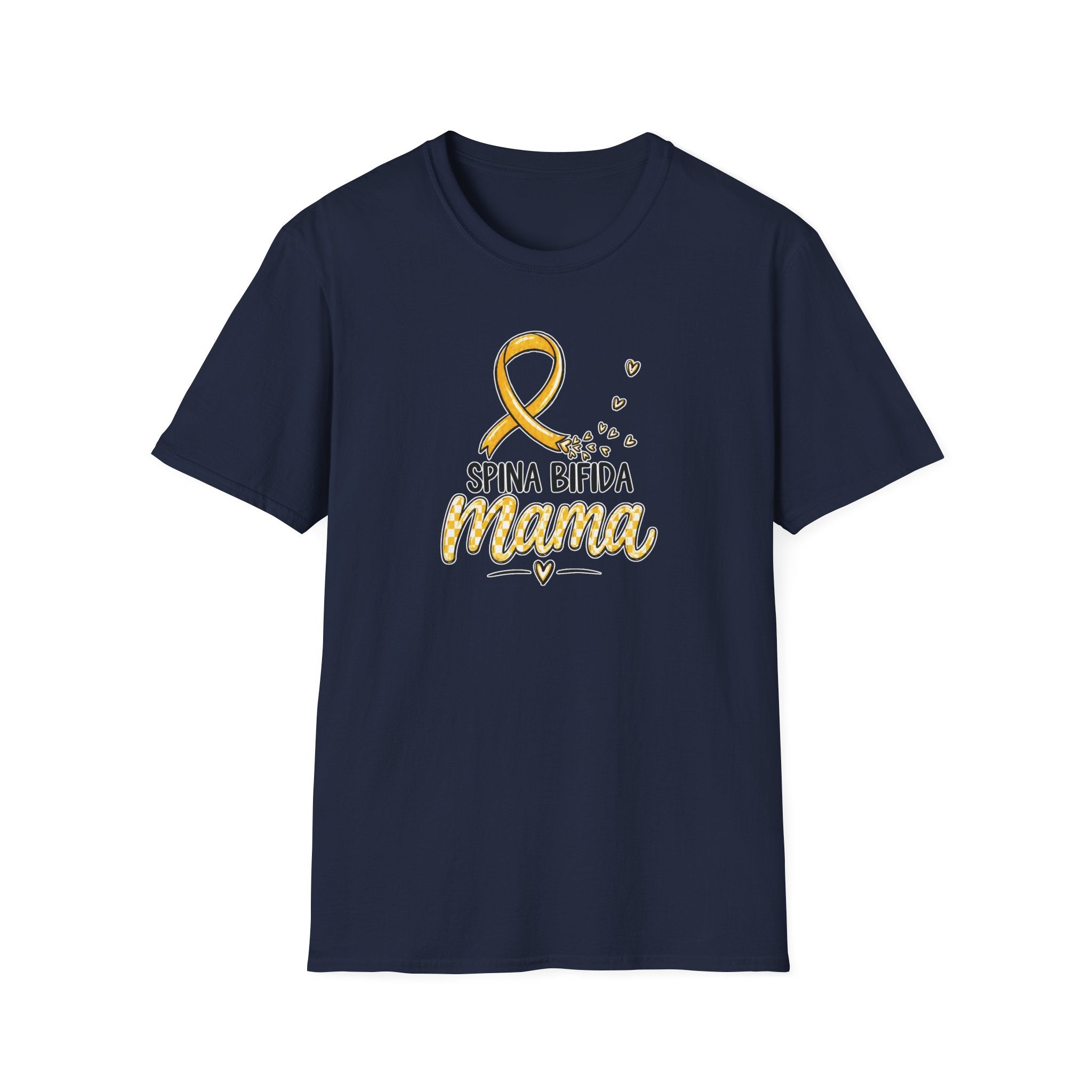 Spina Bifida Mama T-Shirt — Gold Awareness Ribbon Mom Tee