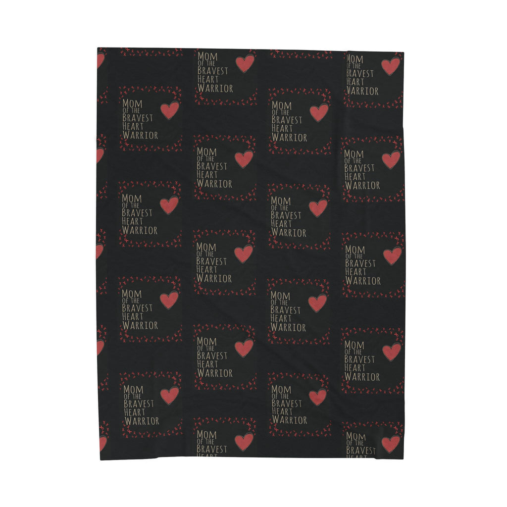 Plush Blanket — "Mom of the Bravest Heart Warrior" Heart & Ribbon Tribute