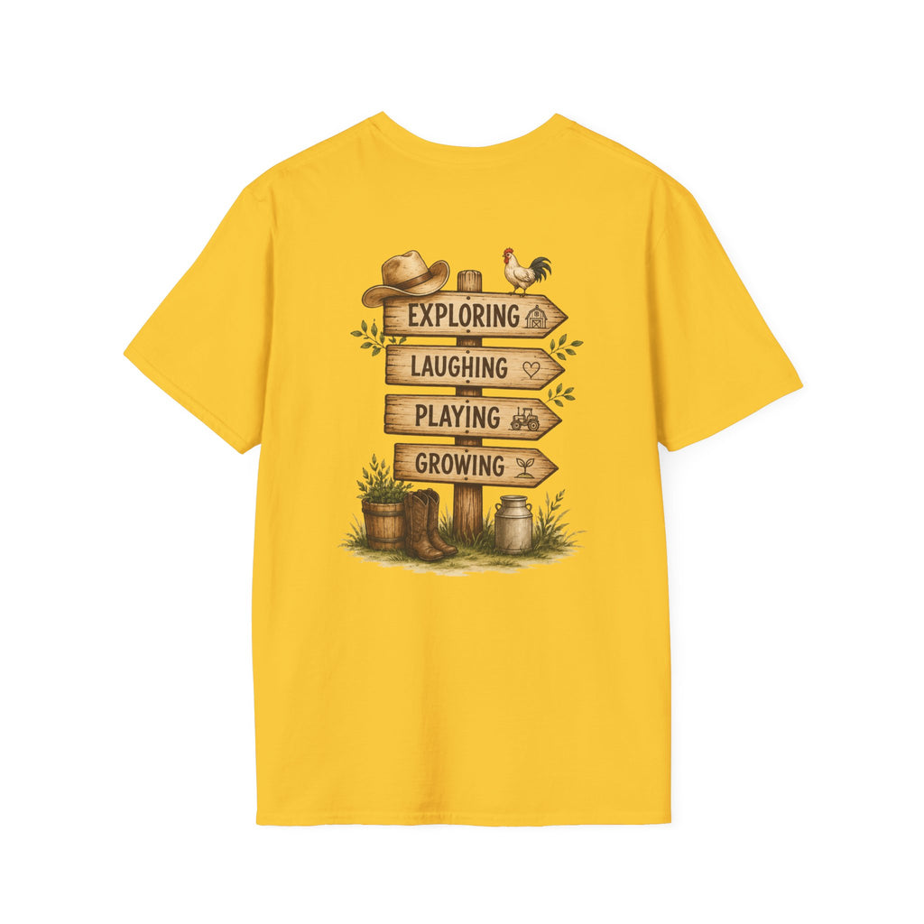Grandkids Camp T-Shirt – Retro Barn, Tractor & 'Grandkids Camp with Nonnie & Papa' Design