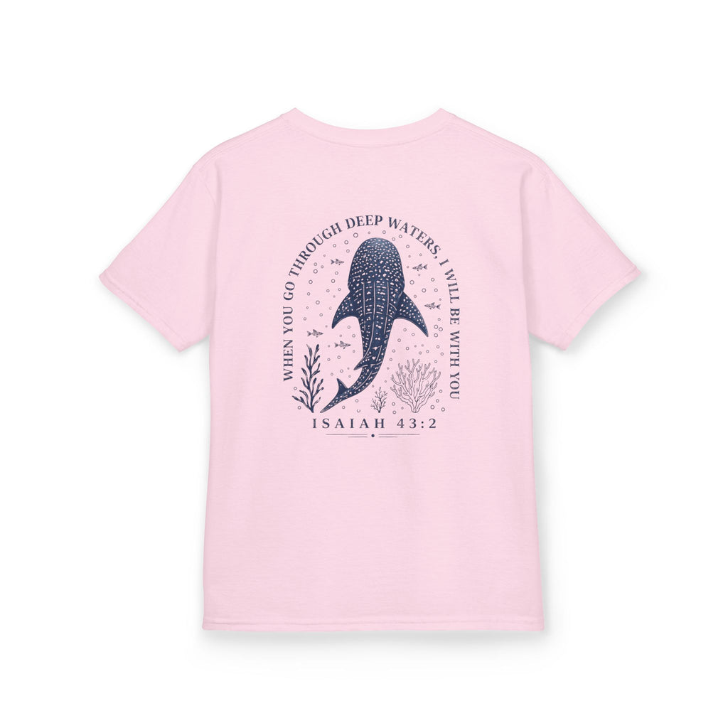 Kids T‑Shirt — Whale Shark Design with Isaiah 43:2 Scripture