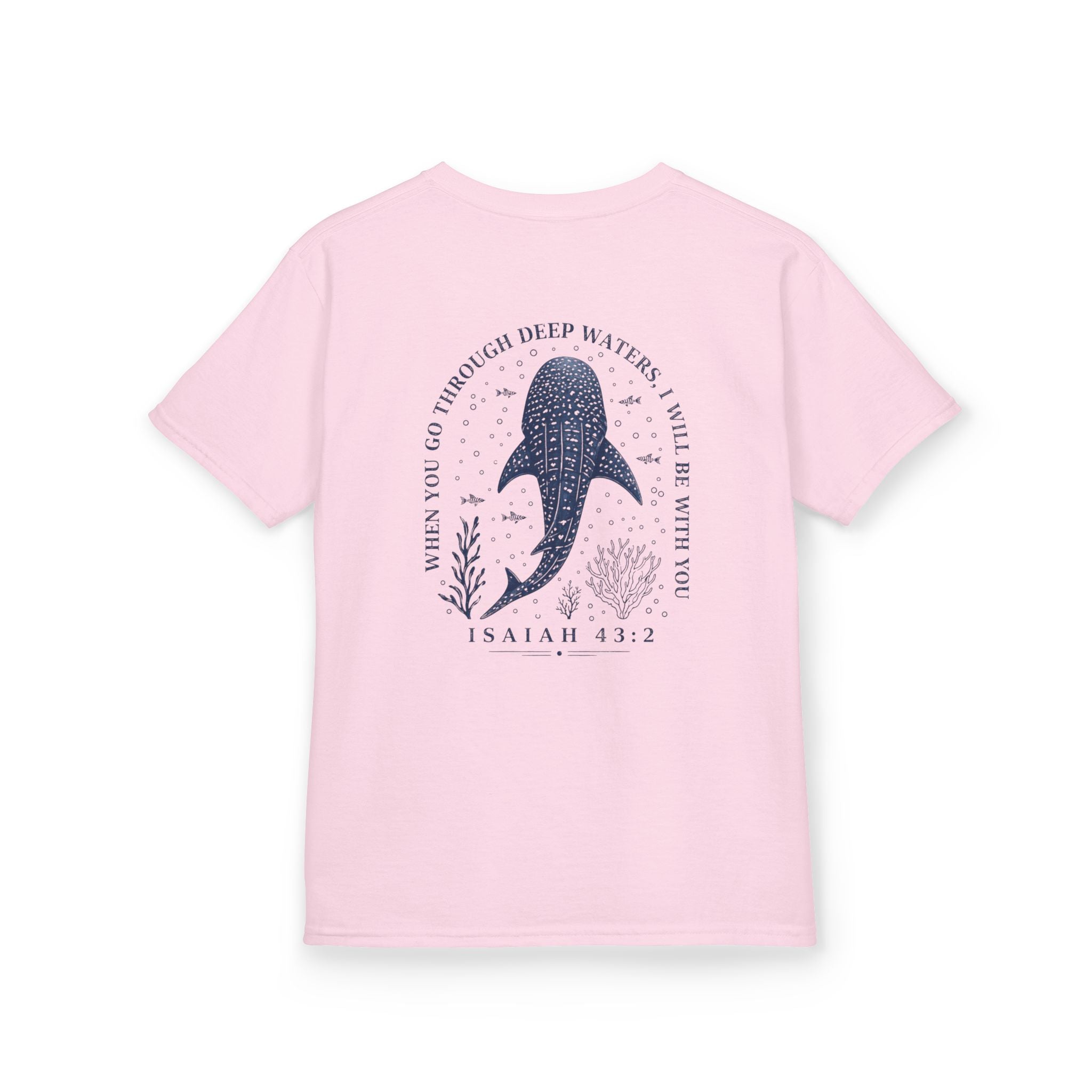 Kids T‑Shirt — Whale Shark Design with Isaiah 43:2 Scripture