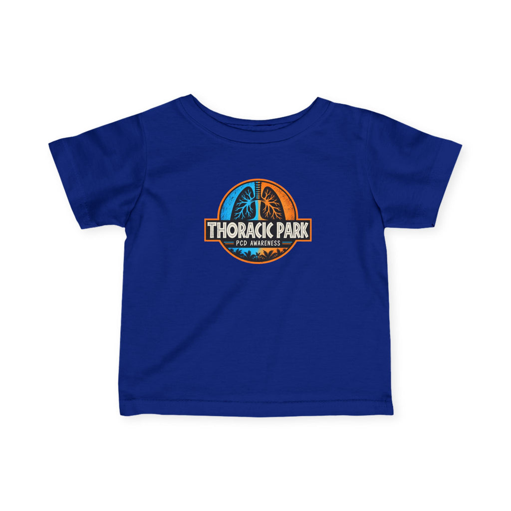 Infant Tee — "Thoracic Park" Baby T‑Shirt (Cute Dinosaur Medical Humor)