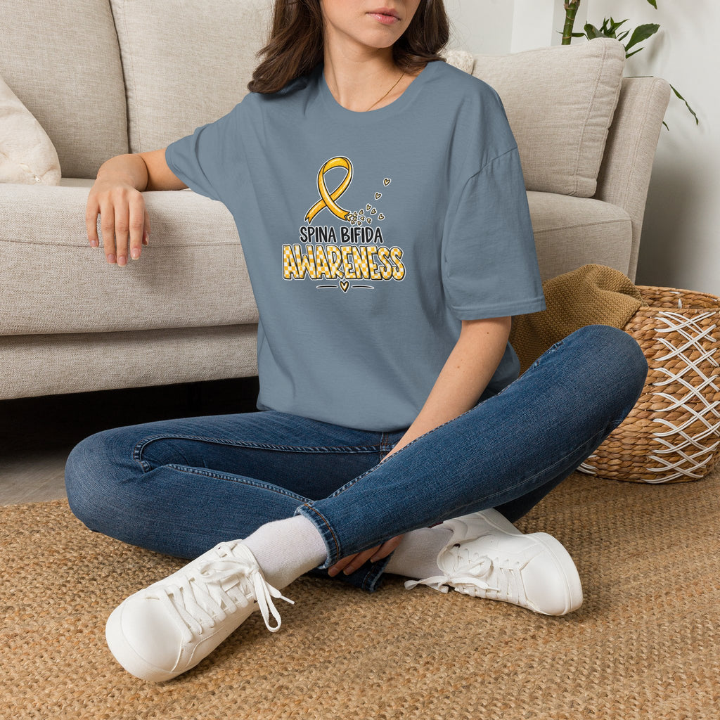 Spina Bifida Awareness T-Shirt — Gold Ribbon Support Tee