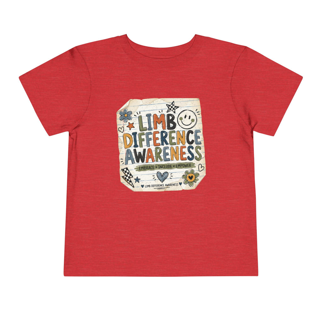 Toddler Tee — Limb Difference Awareness Cute Doodle Design