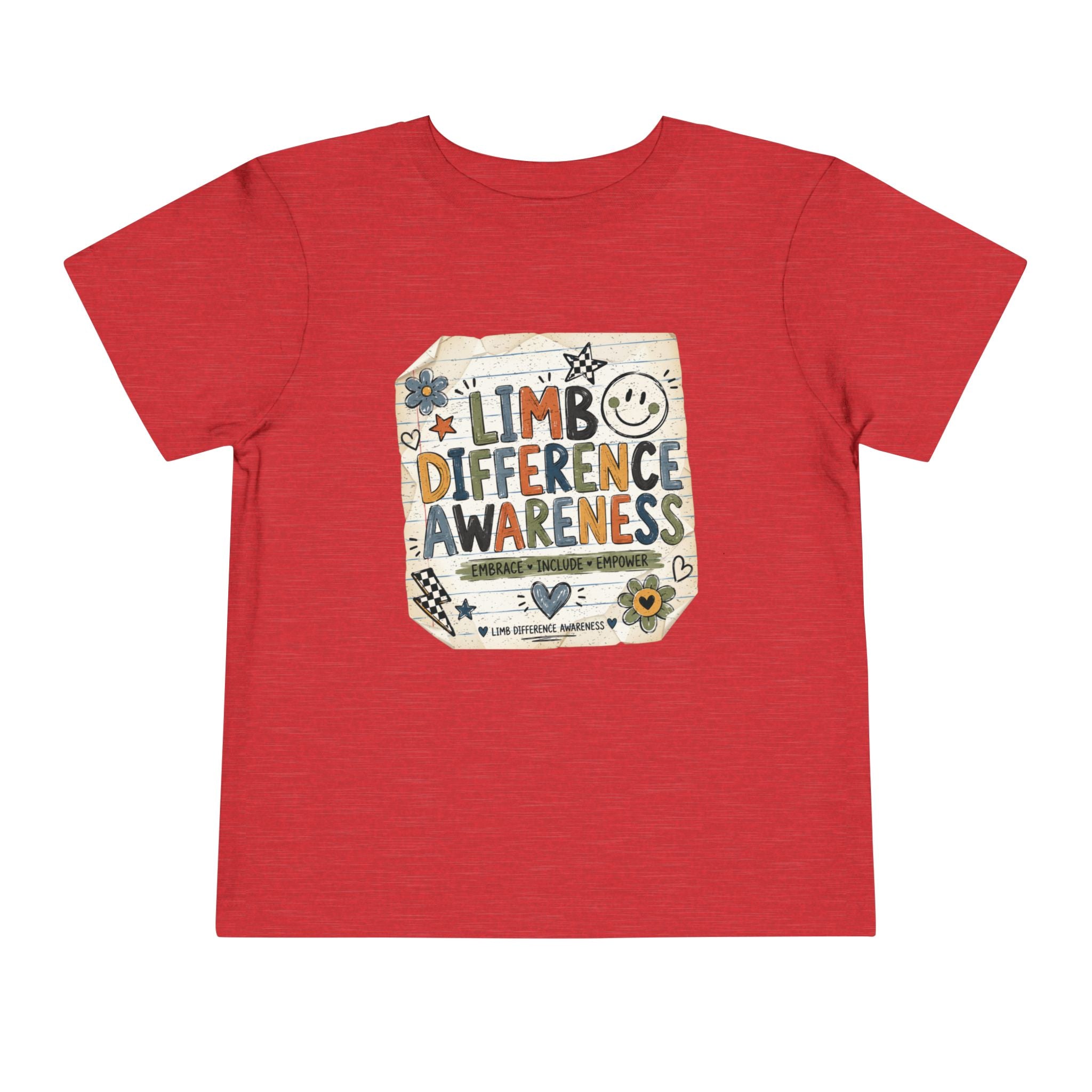 Toddler Tee — Limb Difference Awareness Cute Doodle Design
