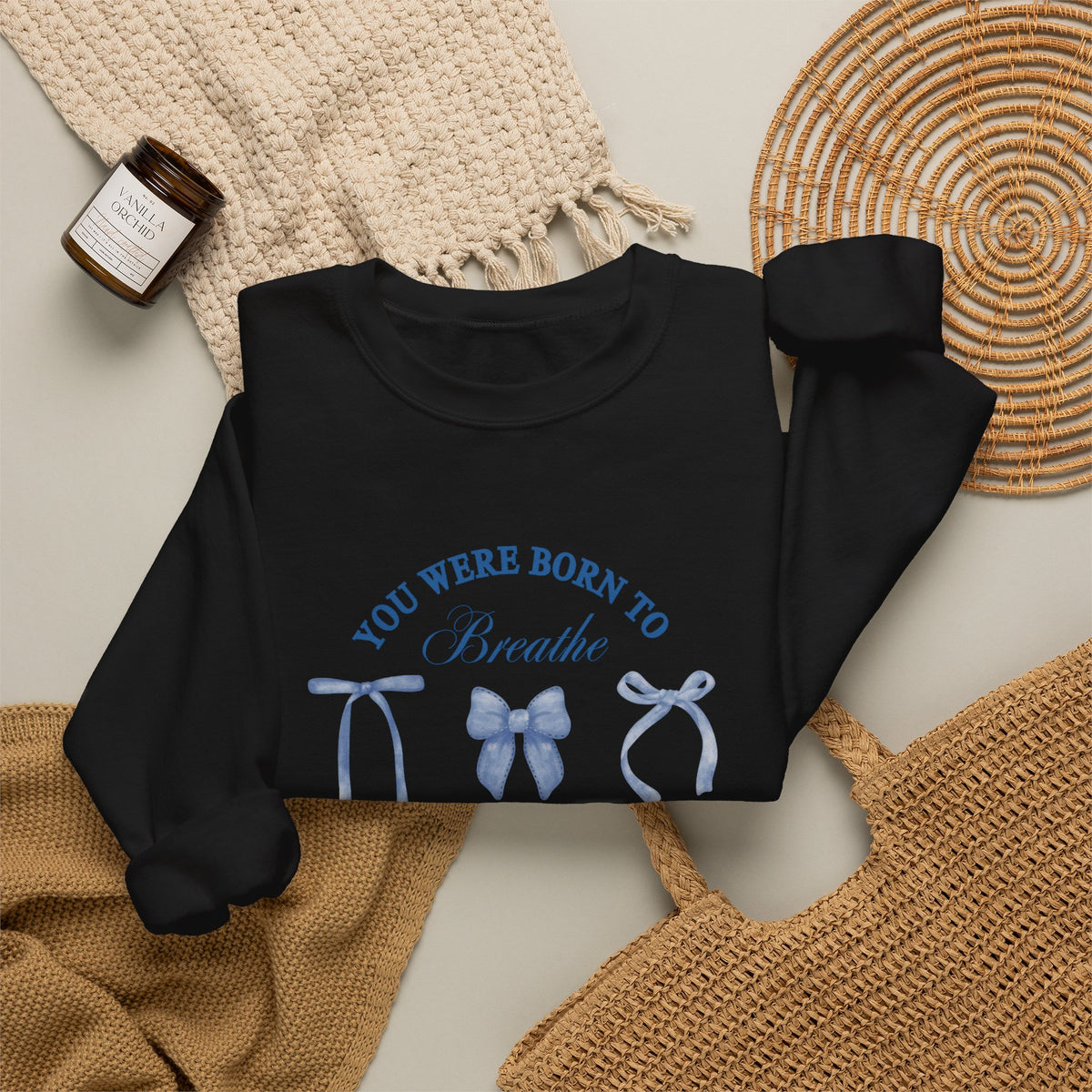 PCD Awareness "You Were Born to Breathe" Blue Ribbon Graphic