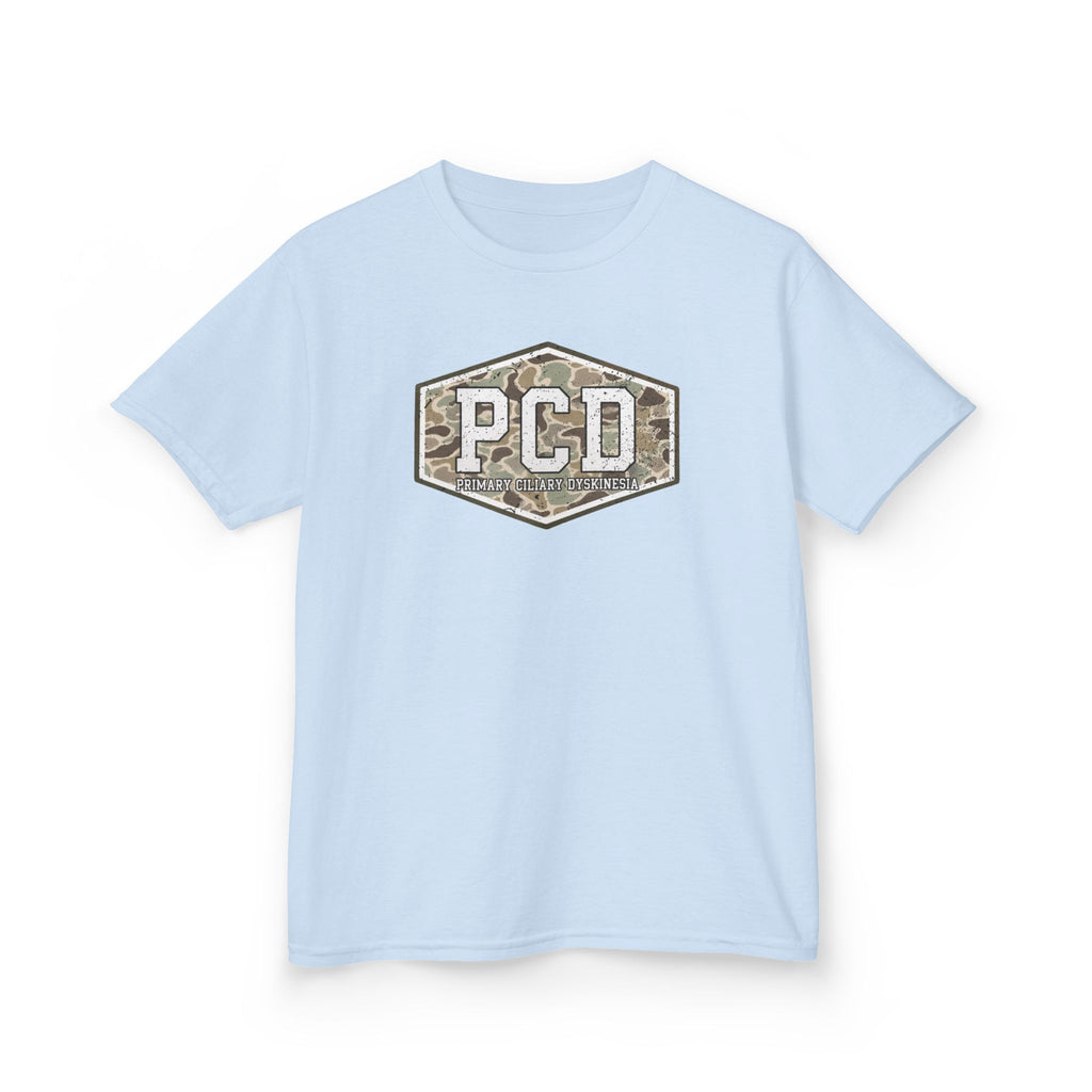 Youth PCD Camo Logo T-Shirt — Primary Ciliary Dyskinesia Awareness Tee