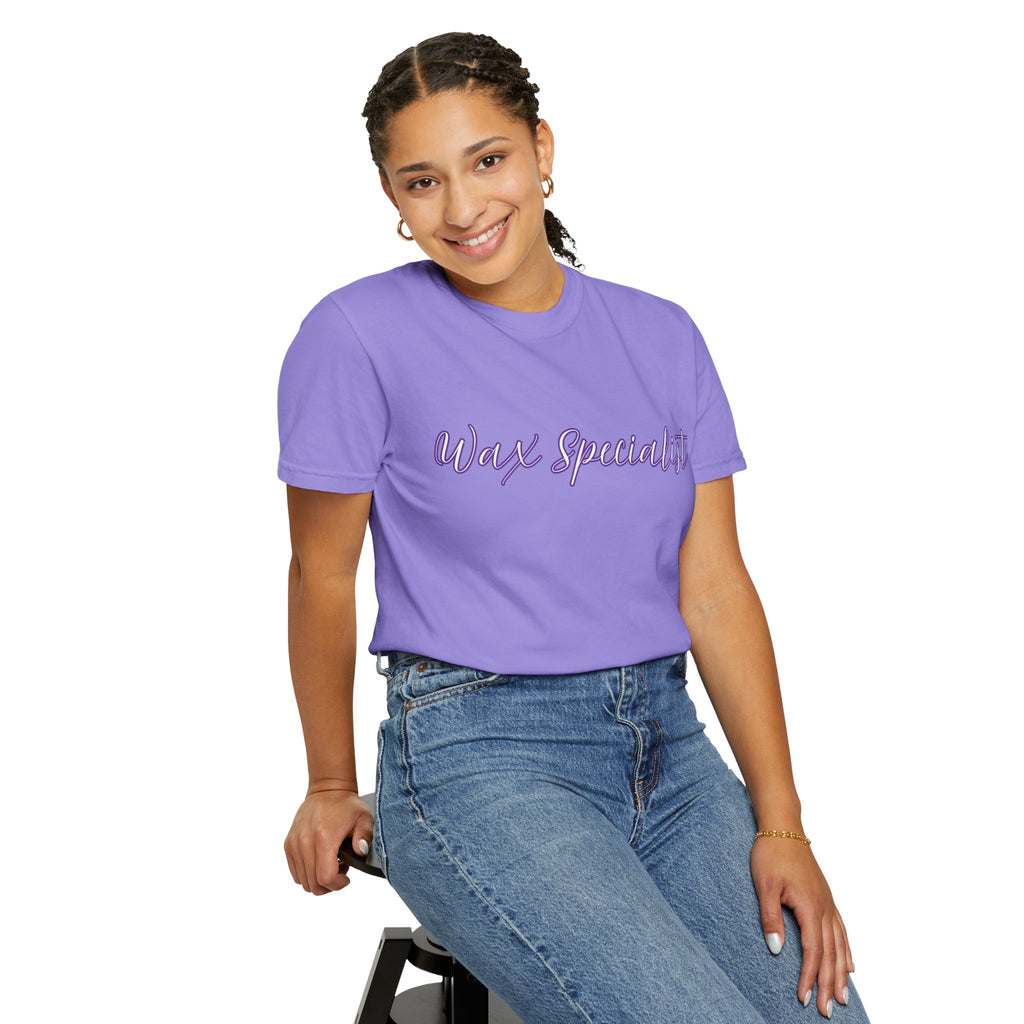 Wax Specialist T-Shirt — Lavender Script Tee