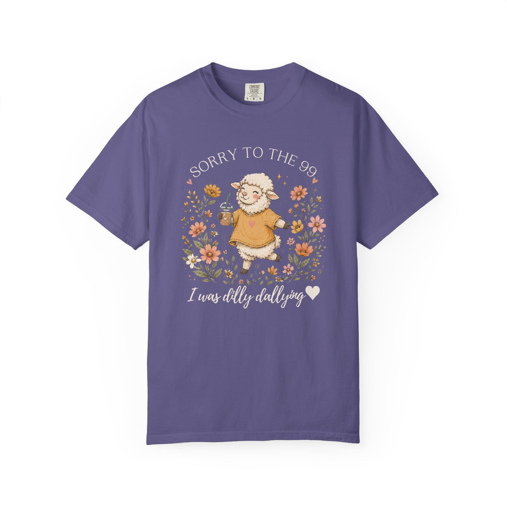 Christian Sheep T-Shirt — "Sorry to the 99, I was dally dallying"