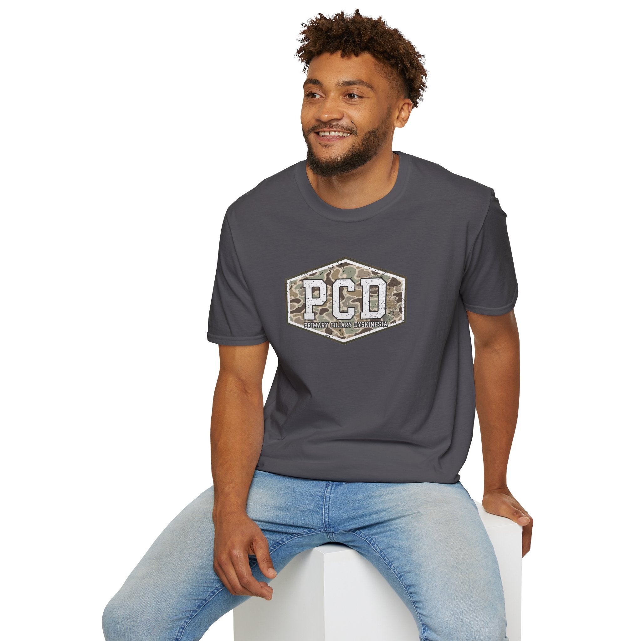 PCD Camo Logo T-Shirt — Primary Ciliary Dyskinesia Awareness Tee