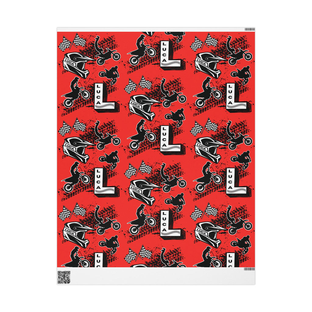 LUCA Motocross Wrapping Paper — Dirt Bike Gift Wrap for Motocross Fans