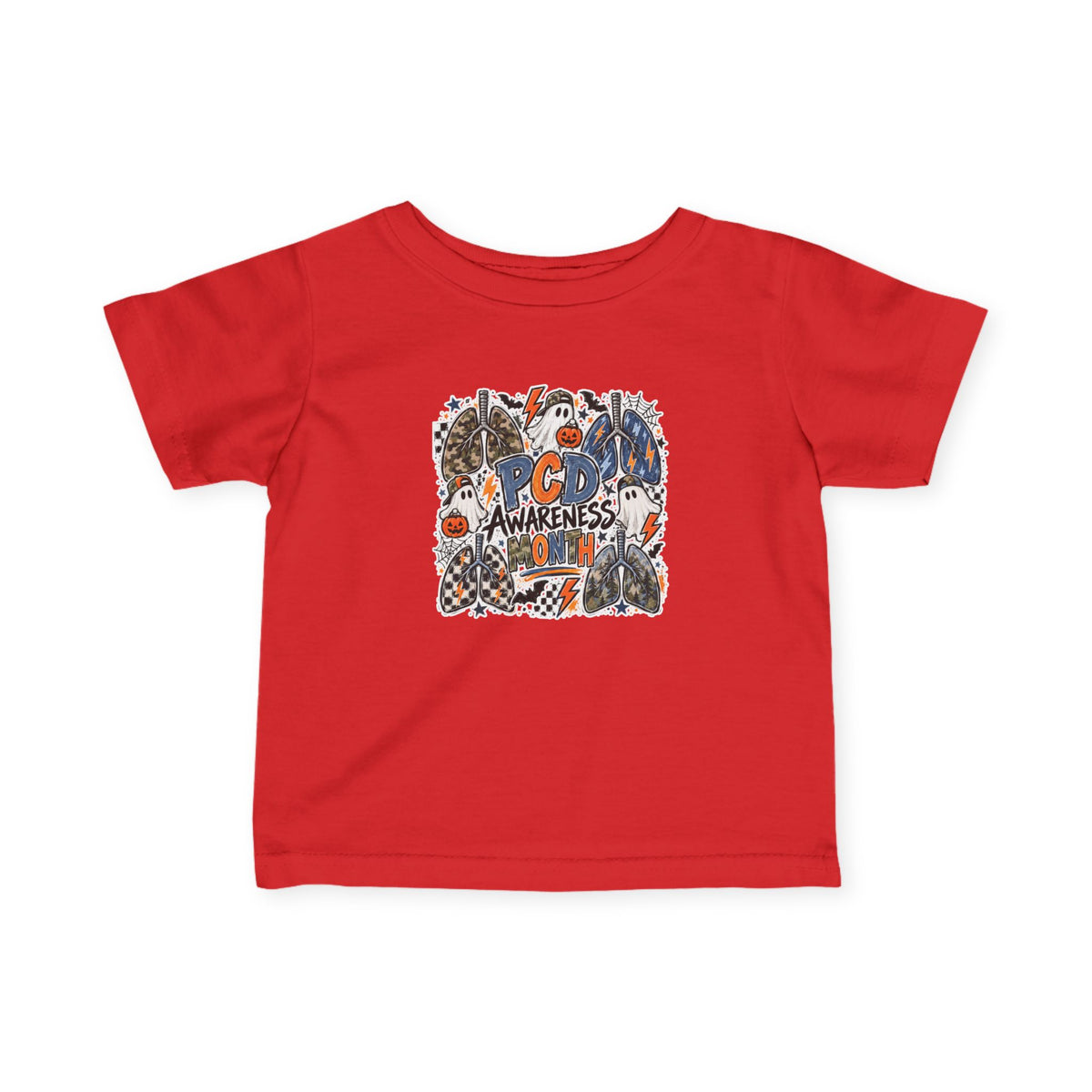 Infant Tee — PCD Awareness Month Pumpkin Ghosts Design