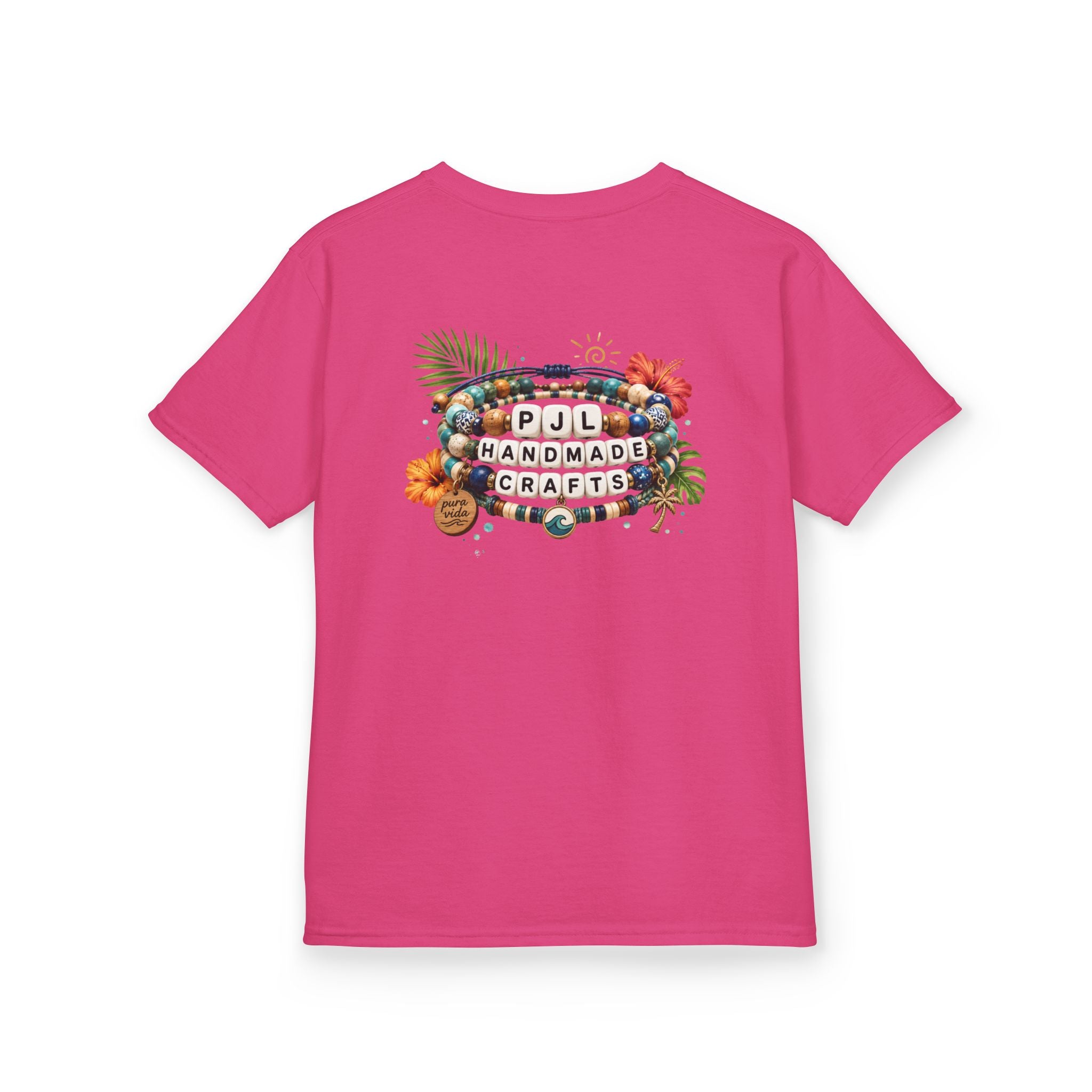 Kids Tee — PJL Handmade Crafts Tropical Floral Logo