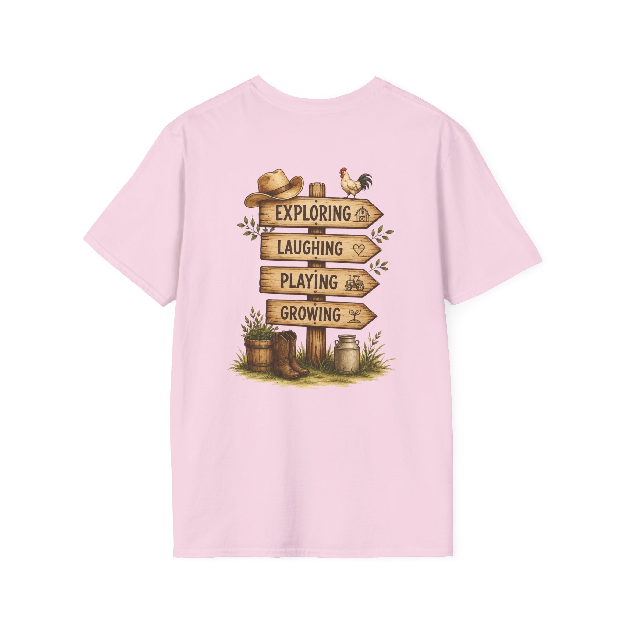Grandkids Camp T-Shirt – Retro Barn, Tractor & 'Grandkids Camp with Nonnie & Papa' Design