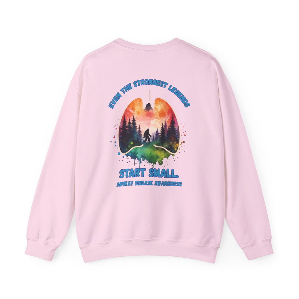 Airway Disease Awareness Tee — "Even the Strongest Legends" SAWYER STRONG crewneck