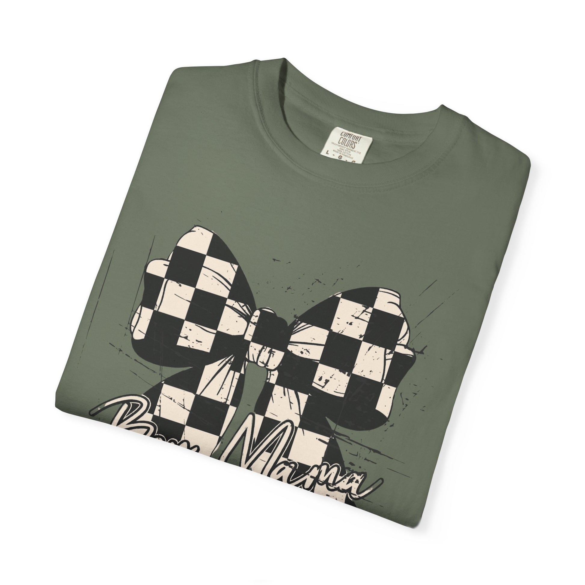 Boy Mom Distressed Checkered T-shirt