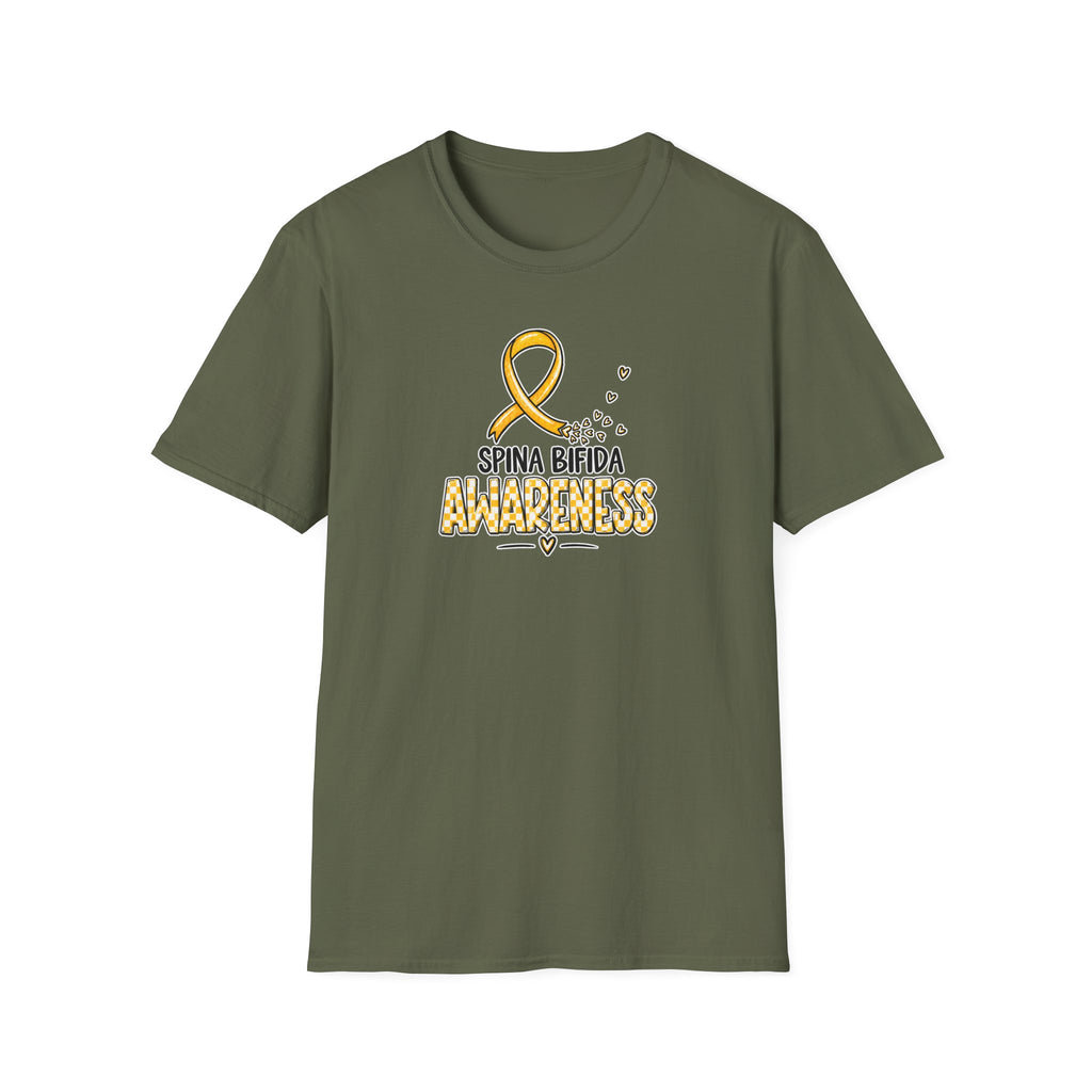 Spina Bifida Awareness T-Shirt — Gold Ribbon Support Tee