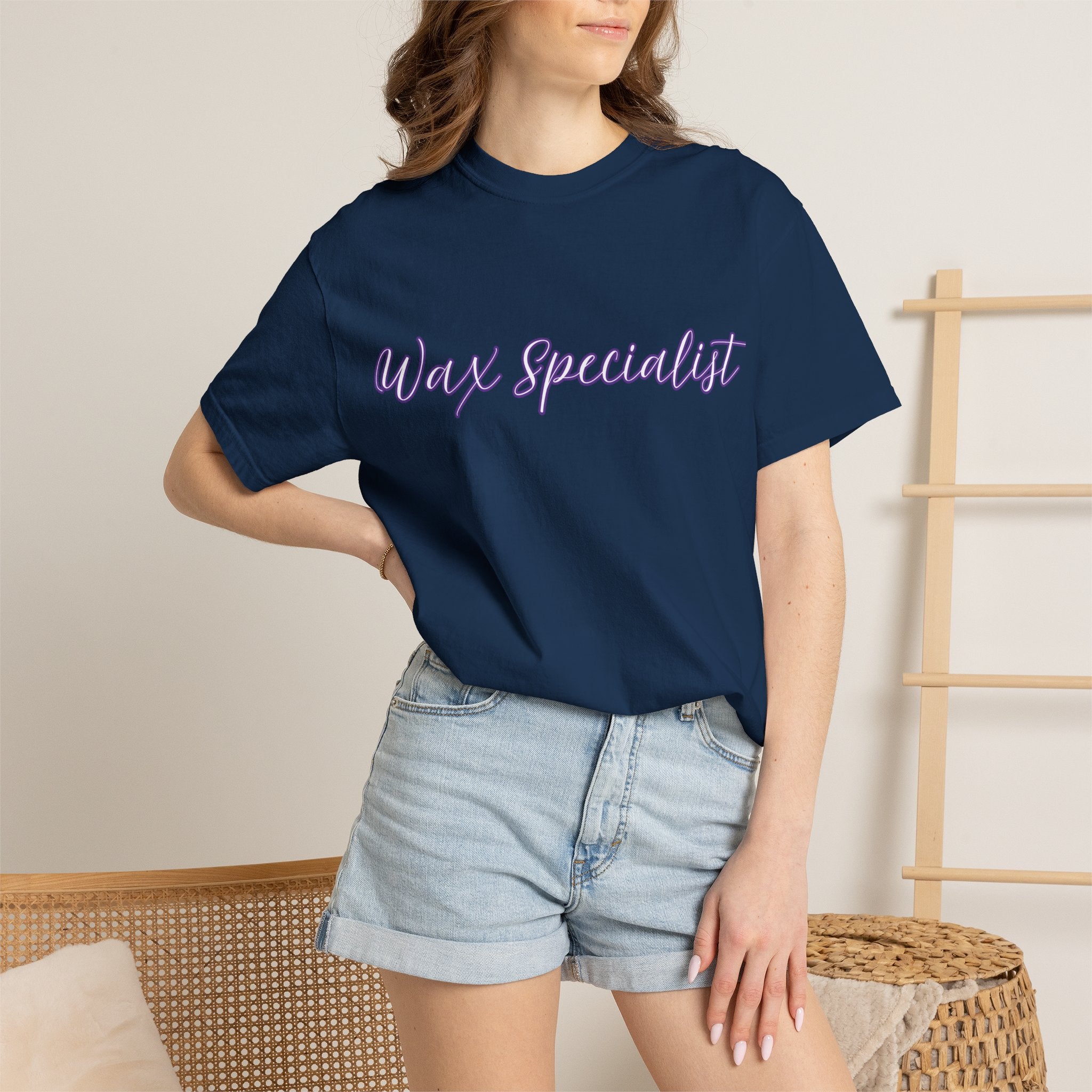 Wax Specialist T-Shirt — Lavender Script Tee