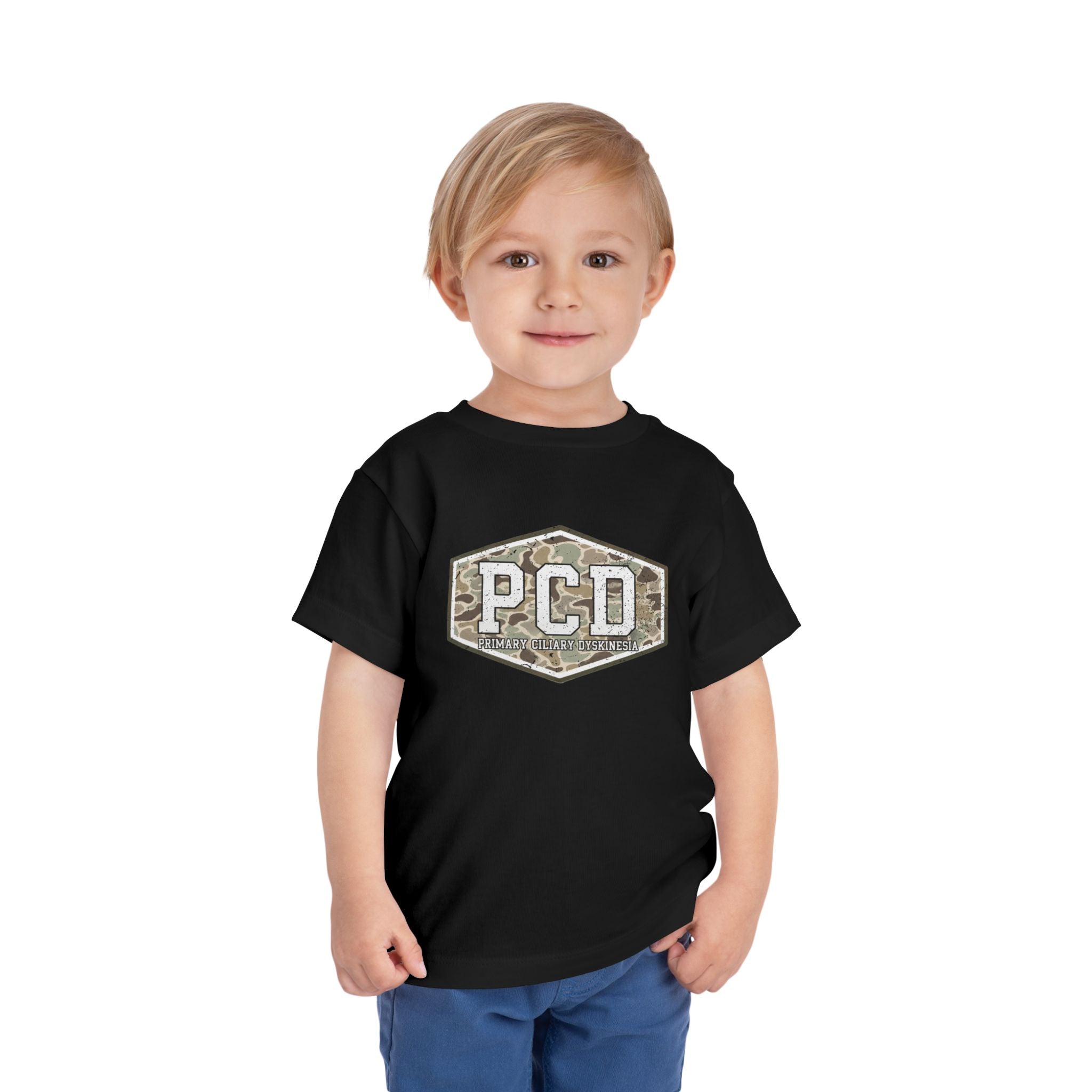 Toddler PCD Camo Logo T-Shirt — Primary Ciliary Dyskinesia Awareness Tee