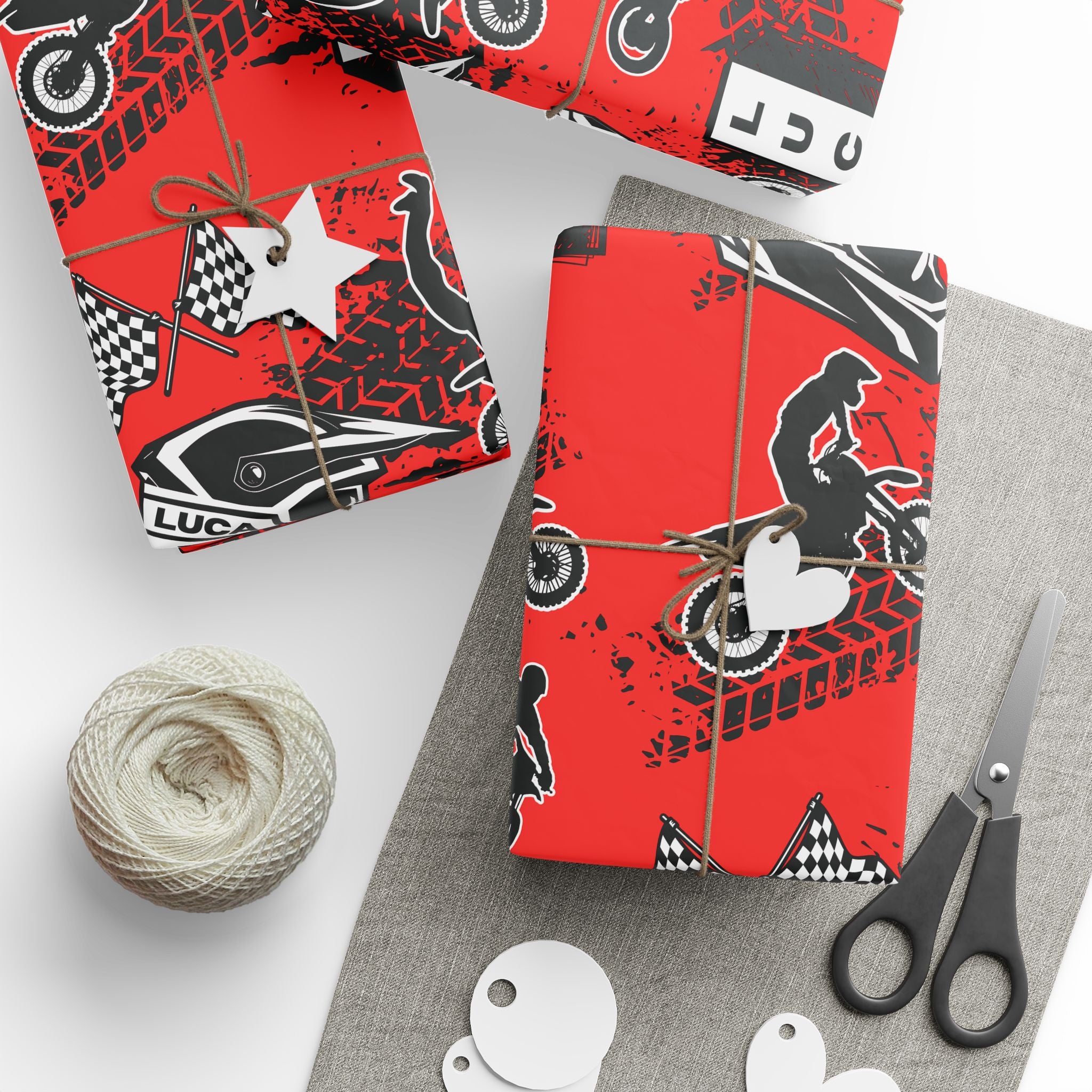LUCA Motocross Wrapping Paper — Dirt Bike Gift Wrap for Motocross Fans