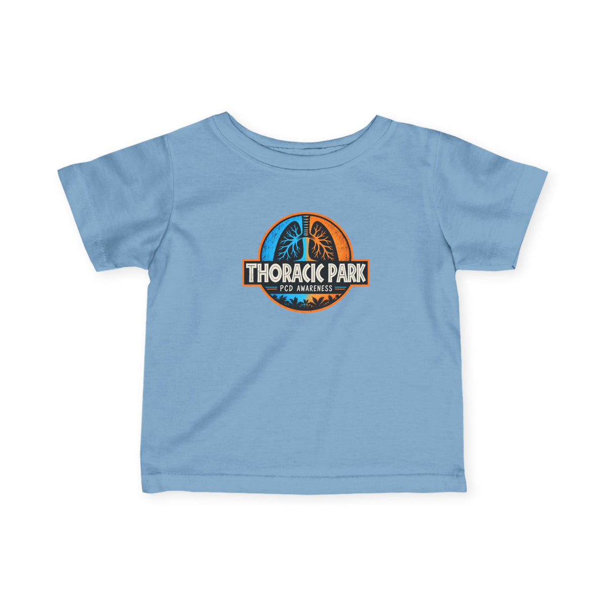 Infant Tee — "Thoracic Park" Baby T‑Shirt (Cute Dinosaur Medical Humor)