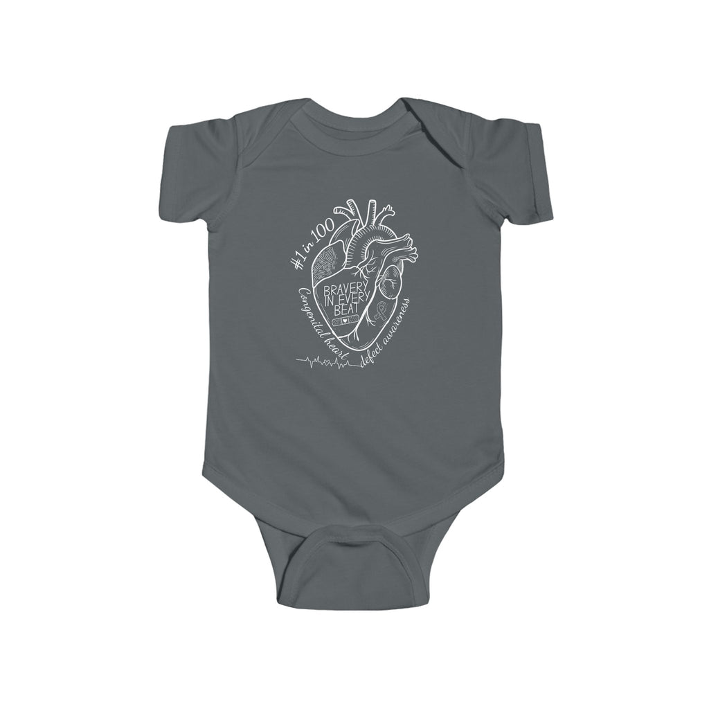 CHD Awareness Infant Bodysuit — "Bravery in Every Beat"