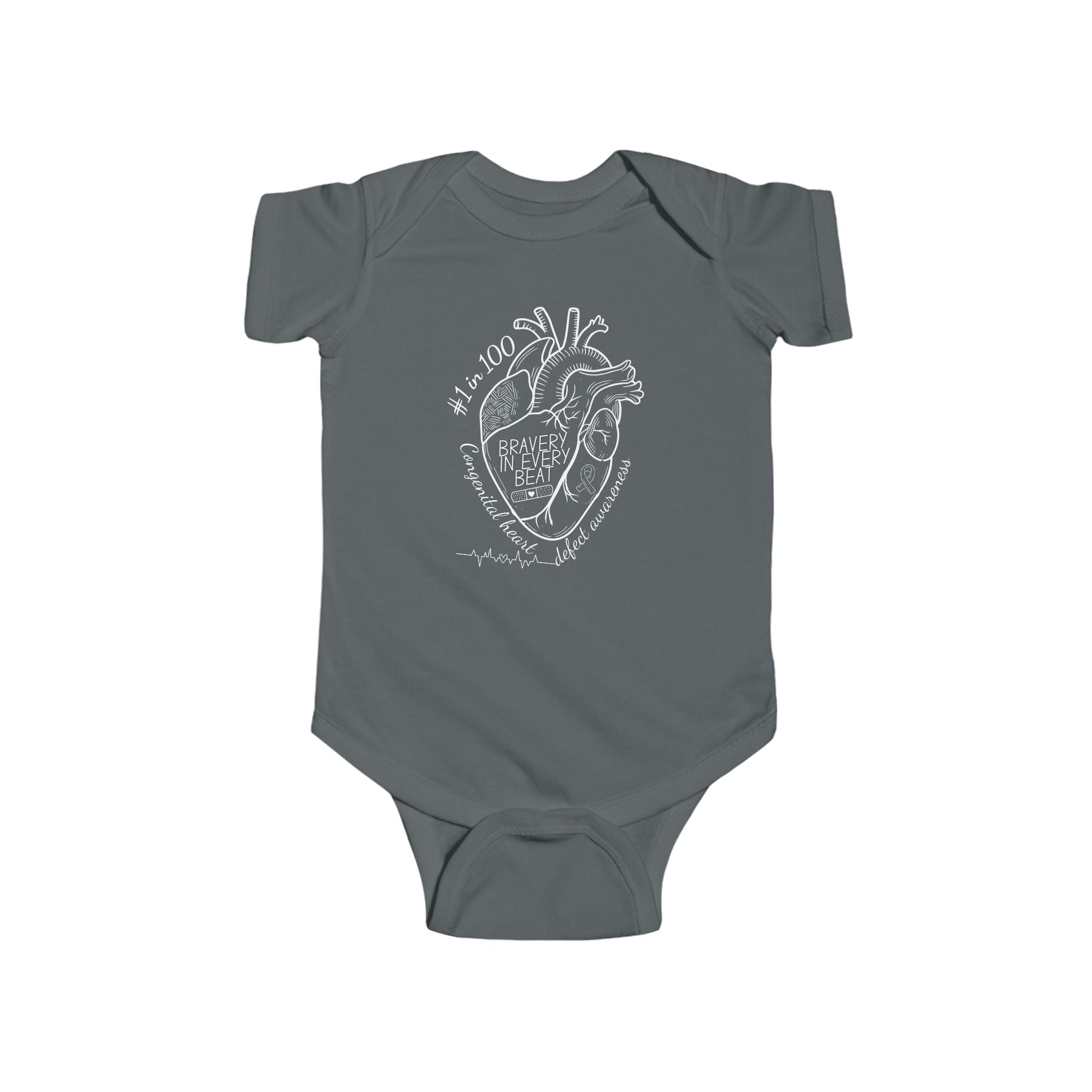 CHD Awareness Infant Bodysuit — "Bravery in Every Beat"