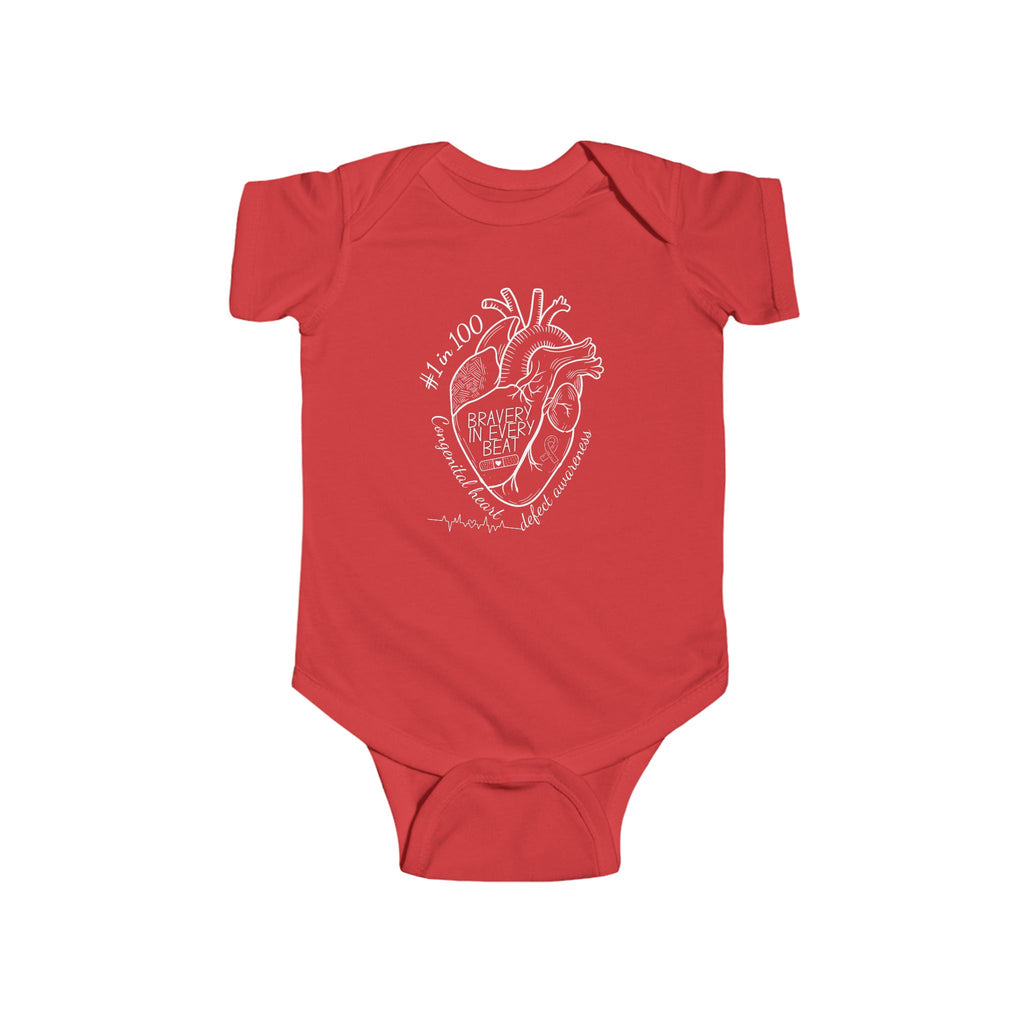 CHD Awareness Infant Bodysuit — "Bravery in Every Beat"