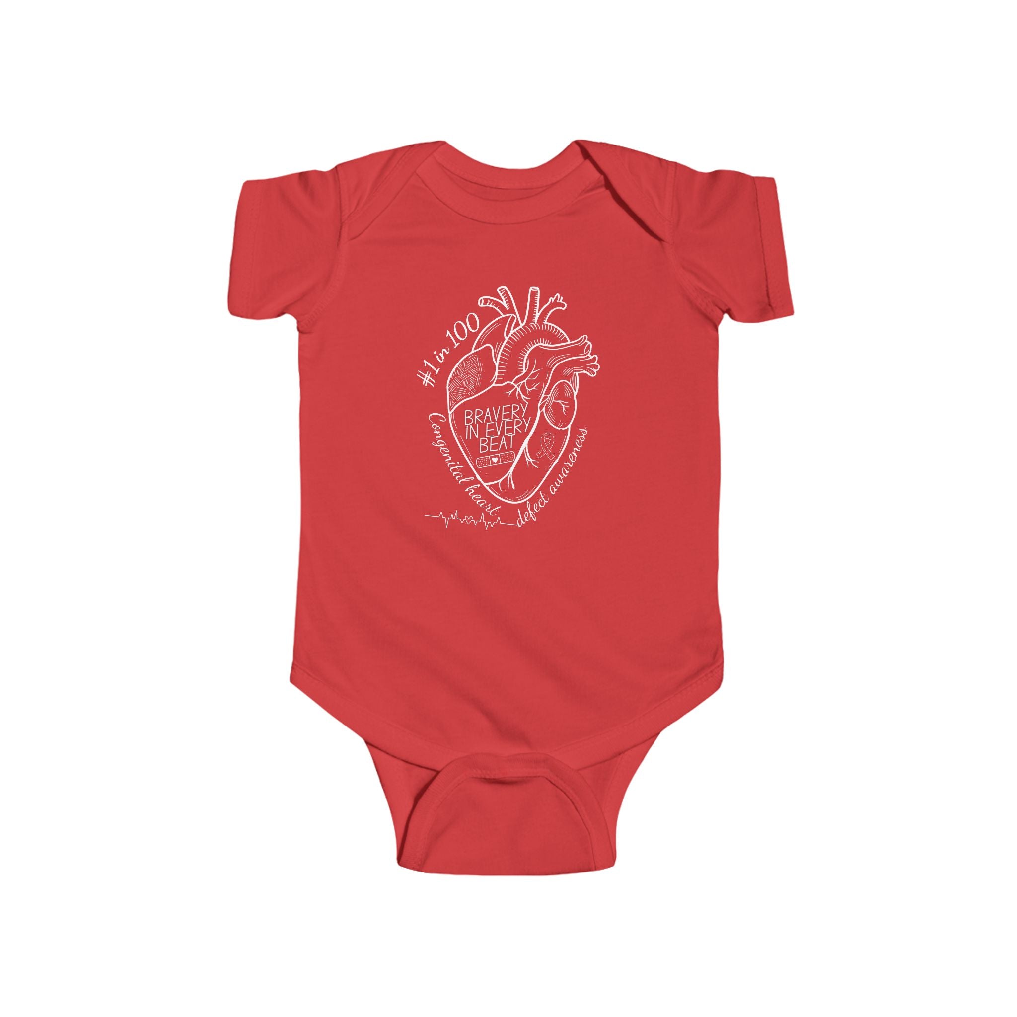 CHD Awareness Infant Bodysuit — "Bravery in Every Beat"