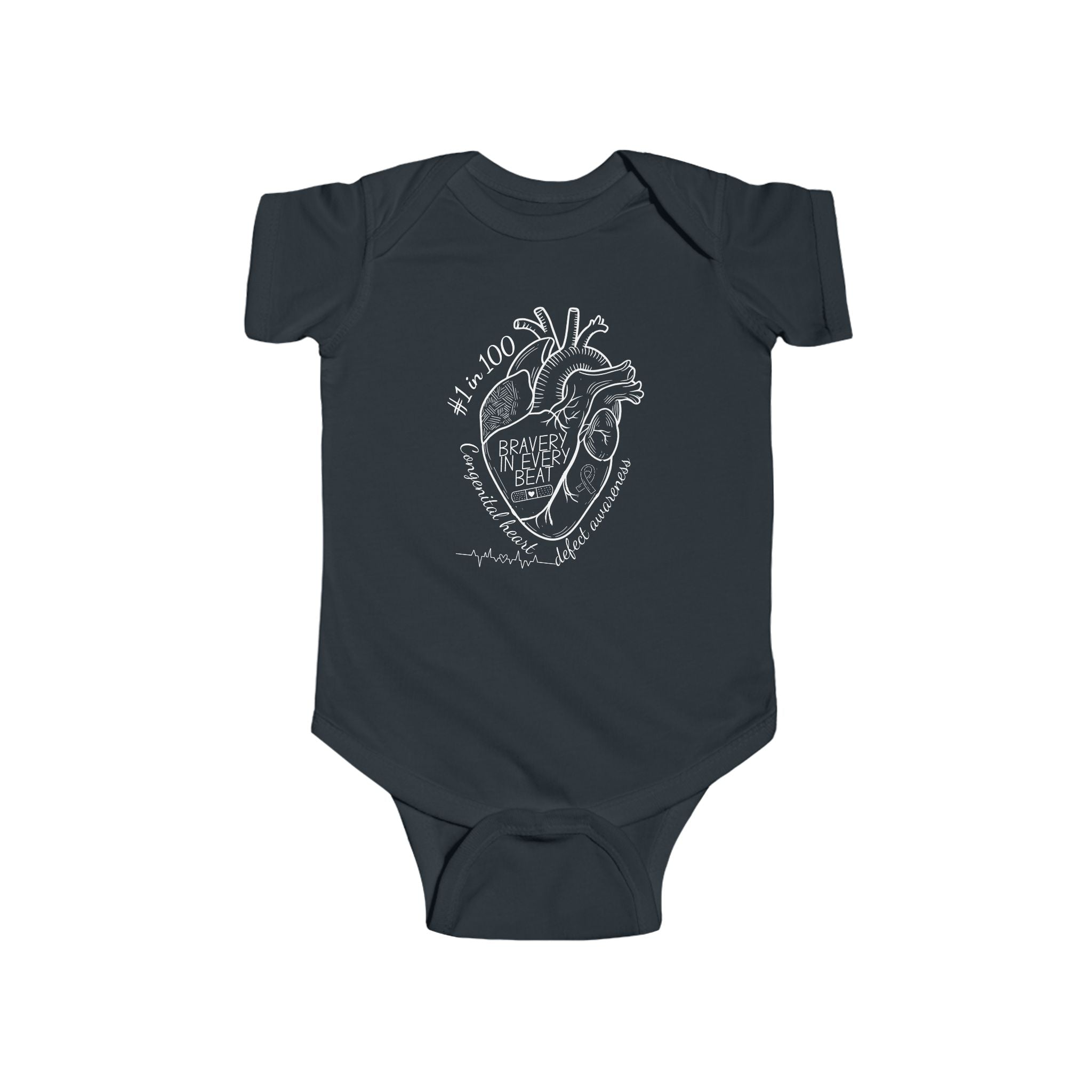 CHD Awareness Infant Bodysuit — "Bravery in Every Beat"