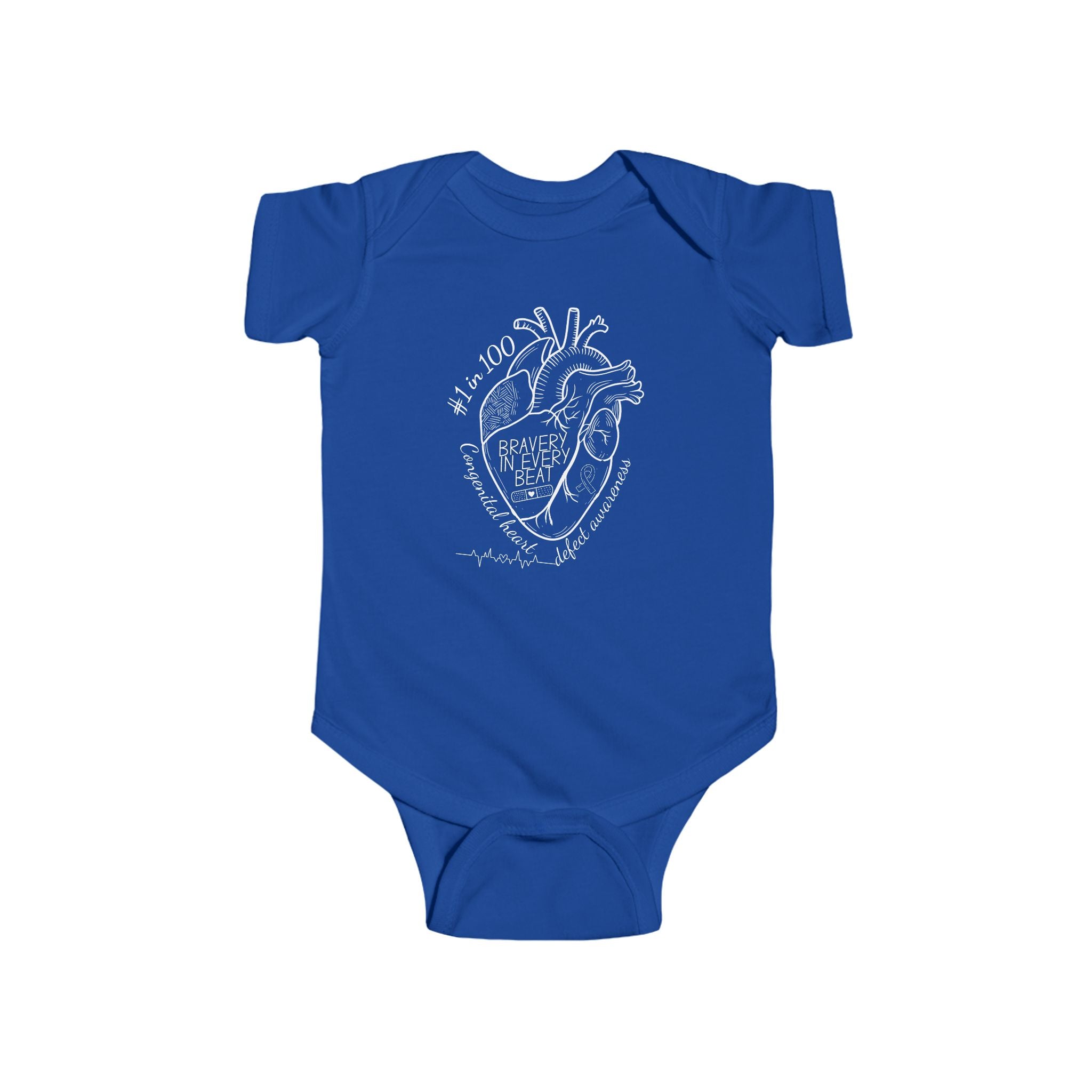 CHD Awareness Infant Bodysuit — "Bravery in Every Beat"
