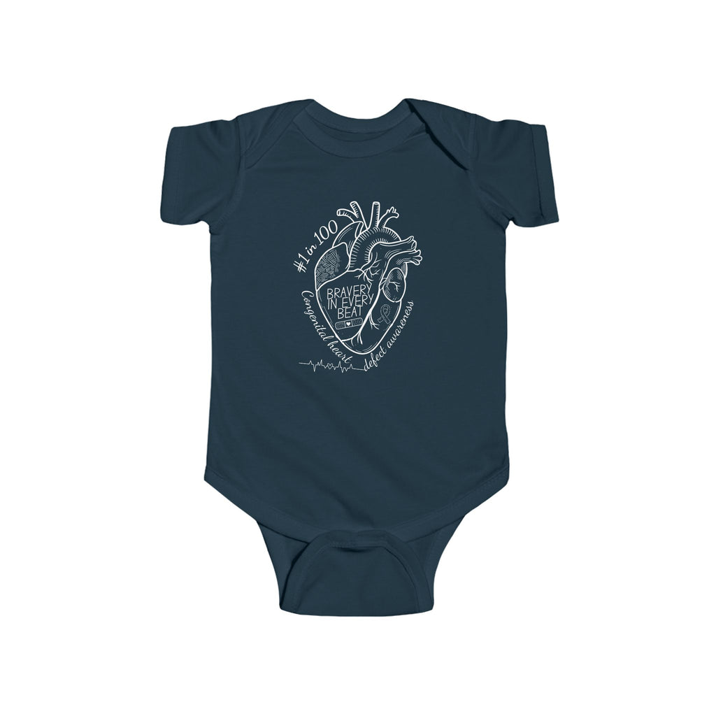 CHD Awareness Infant Bodysuit — "Bravery in Every Beat"
