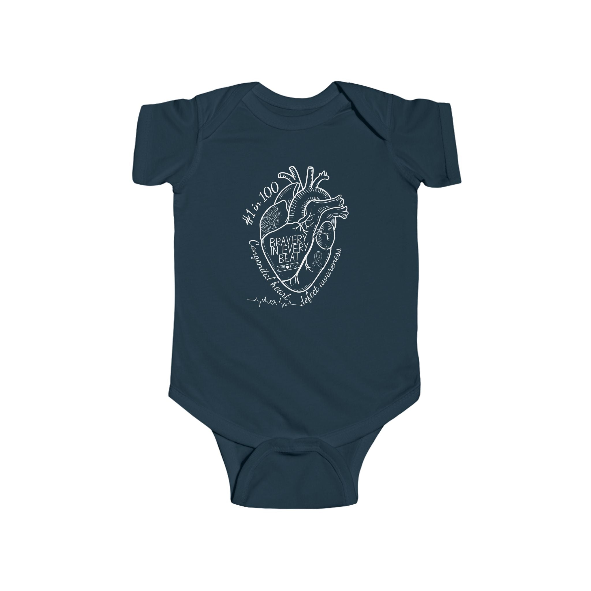 CHD Awareness Infant Bodysuit — "Bravery in Every Beat"