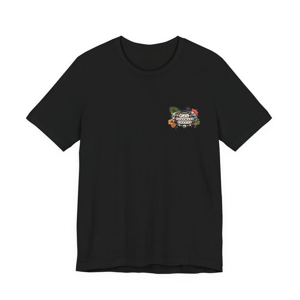 PJL Handmade Crafts Beaded Logo T-Shirt