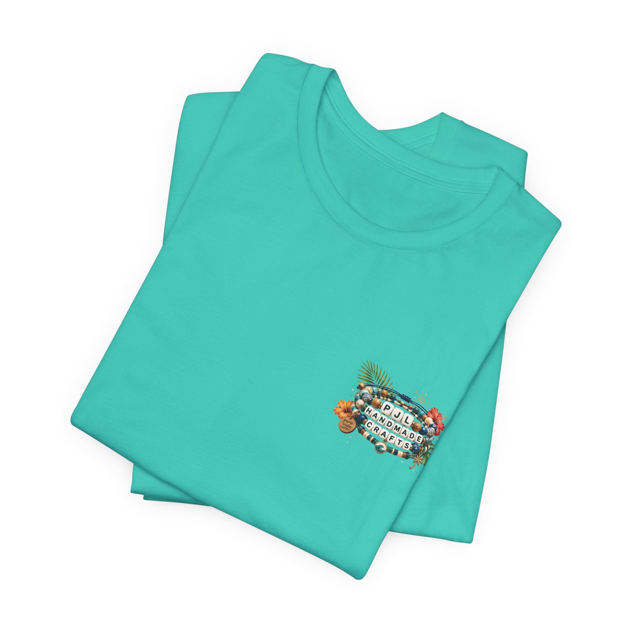 PJL Handmade Crafts Beaded Logo T-Shirt