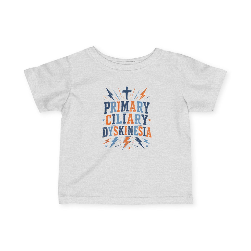 The Kade Primary Ciliary Dyskinesia Infant Tee — Awareness Baby T-Shirt (Text Design)