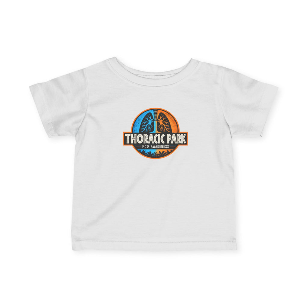 Infant Tee — "Thoracic Park" Baby T‑Shirt (Cute Dinosaur Medical Humor)