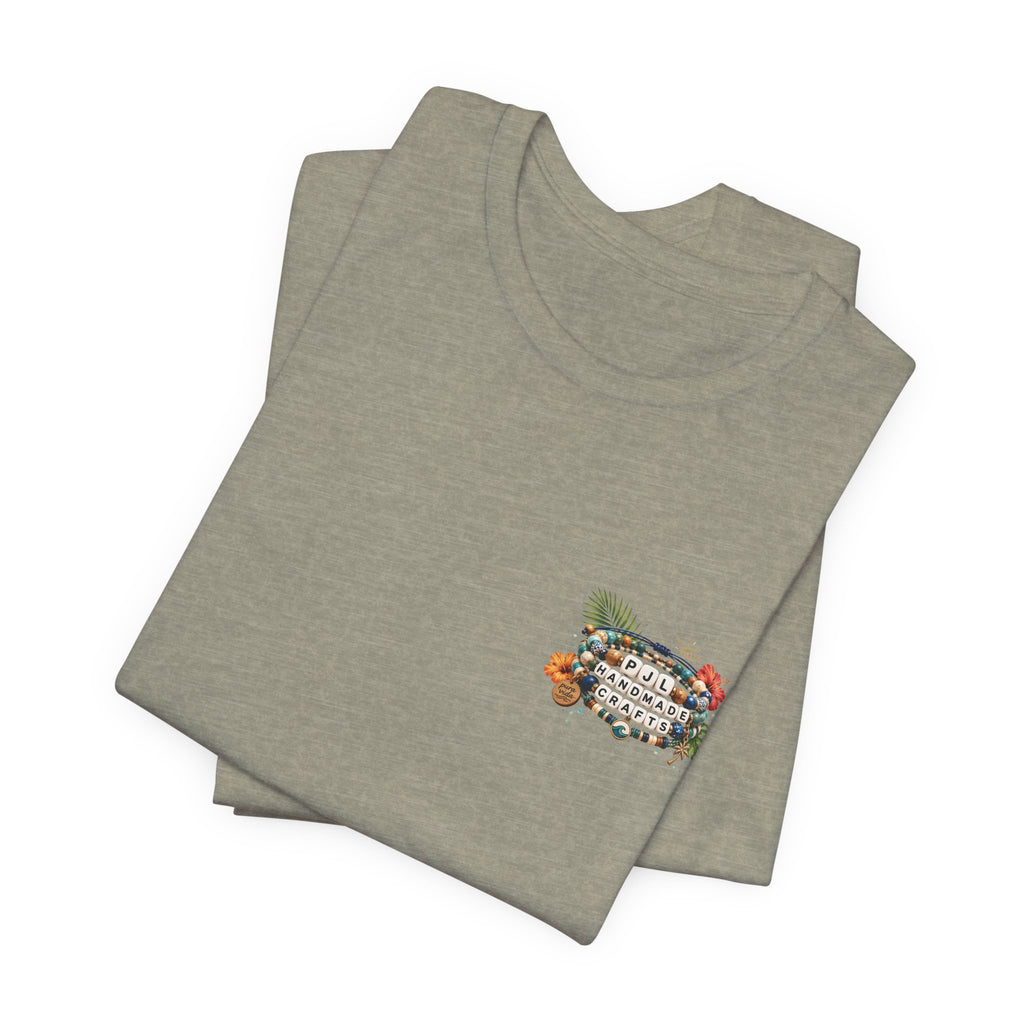 PJL Handmade Crafts Beaded Logo T-Shirt