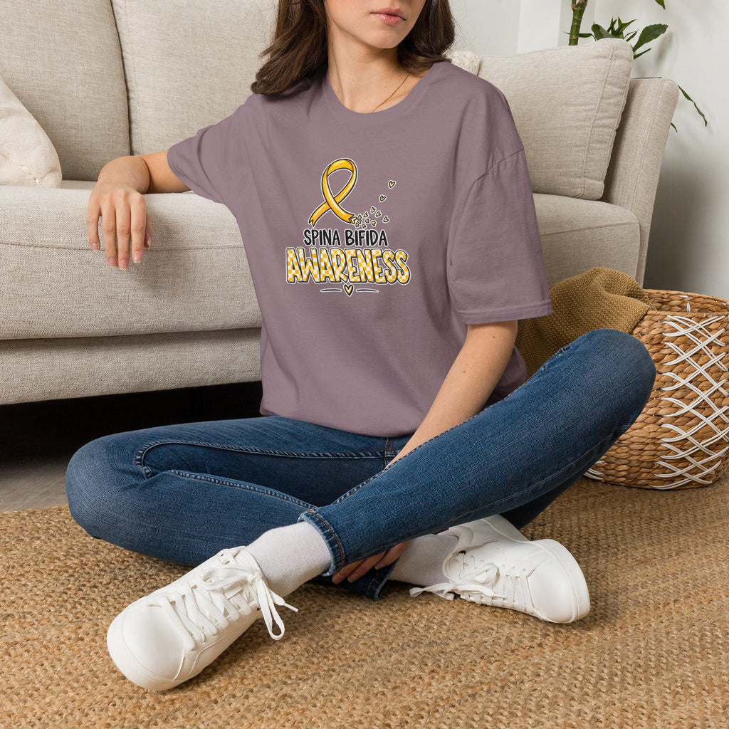 Spina Bifida Awareness T-Shirt — Gold Ribbon Support Tee