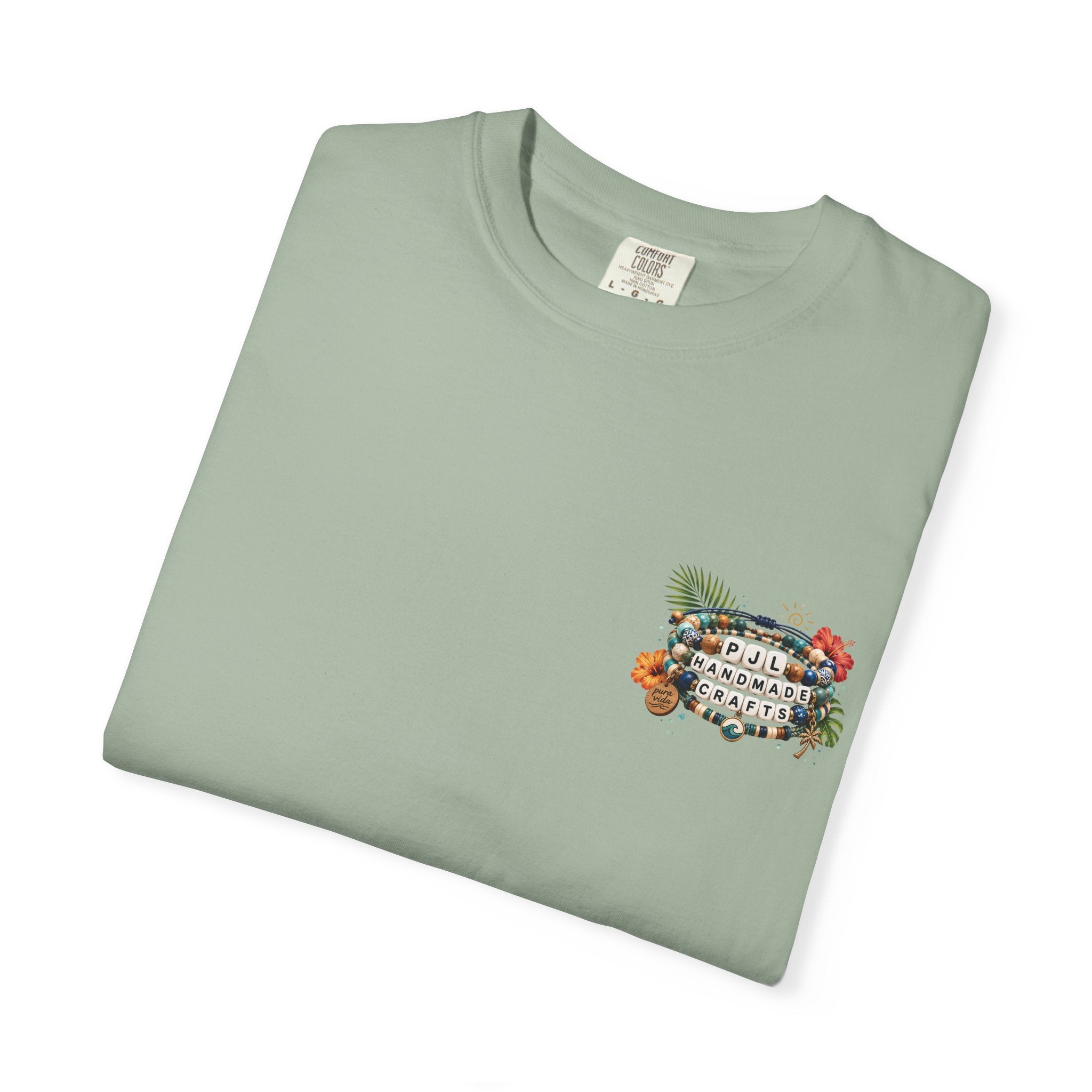 PJL Handmade Crafts Beaded Logo T-Shirt