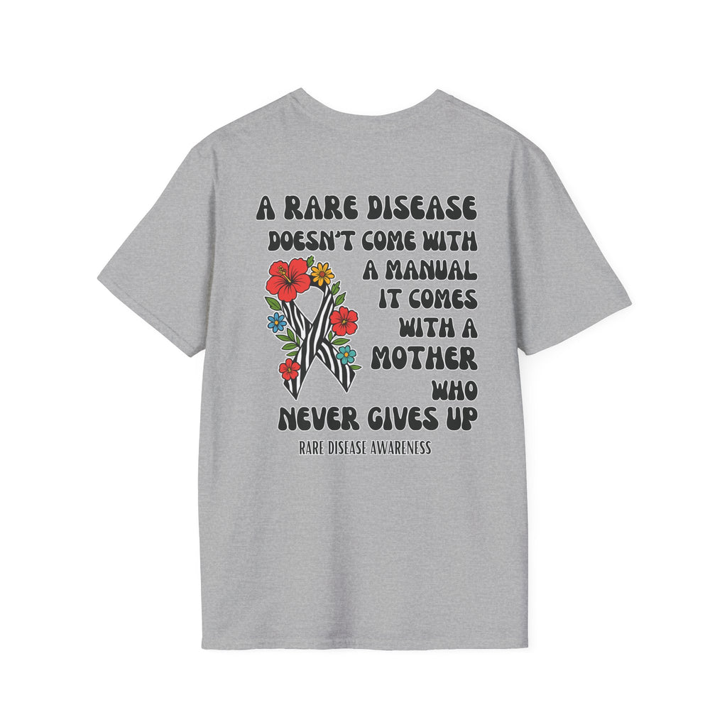 Rare Disease Awareness T-Shirt — "A Rare Disease Doesn’t Come with a Manual" Mom Support Tee