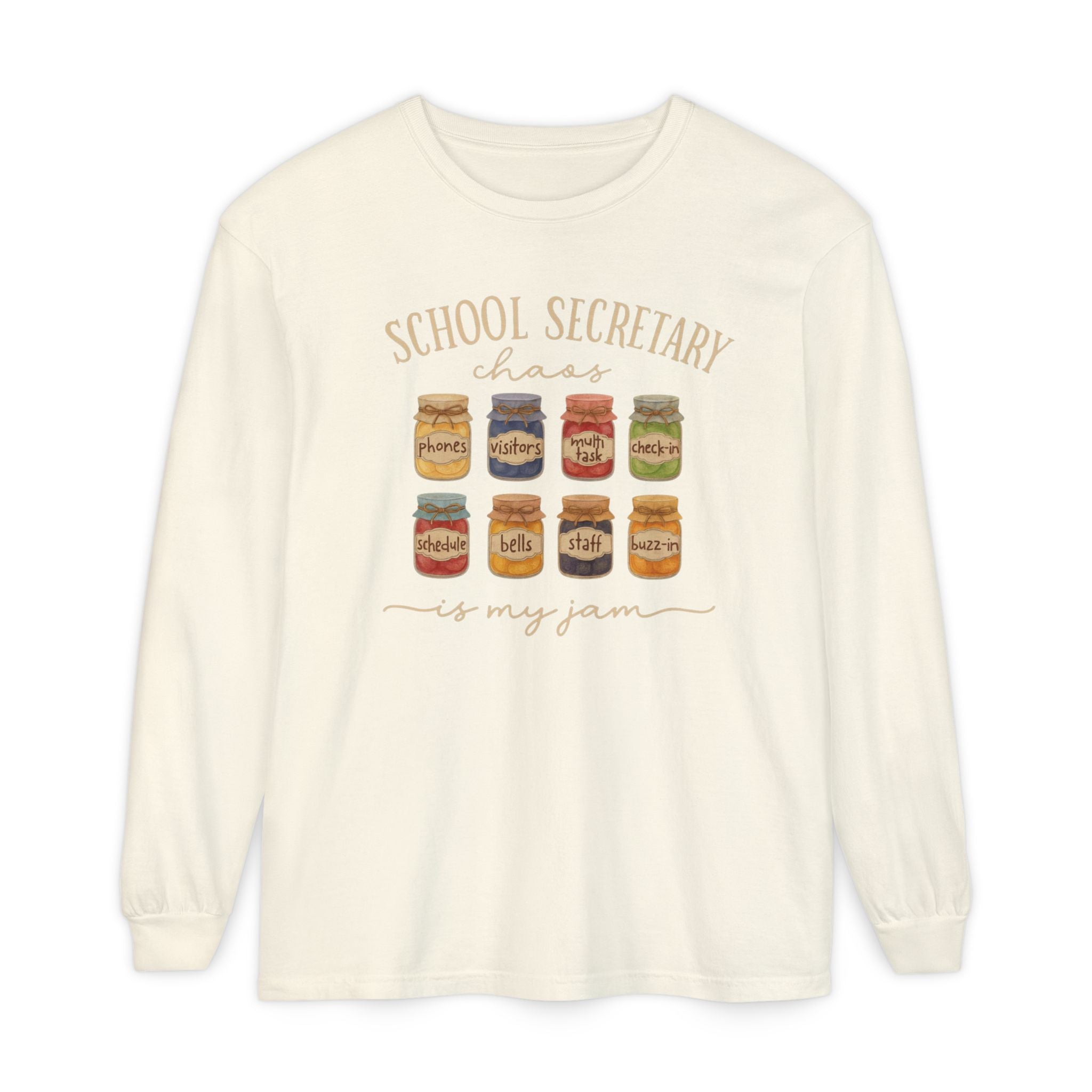 Long Sleeve T-Shirt - School Secretary Jam Design