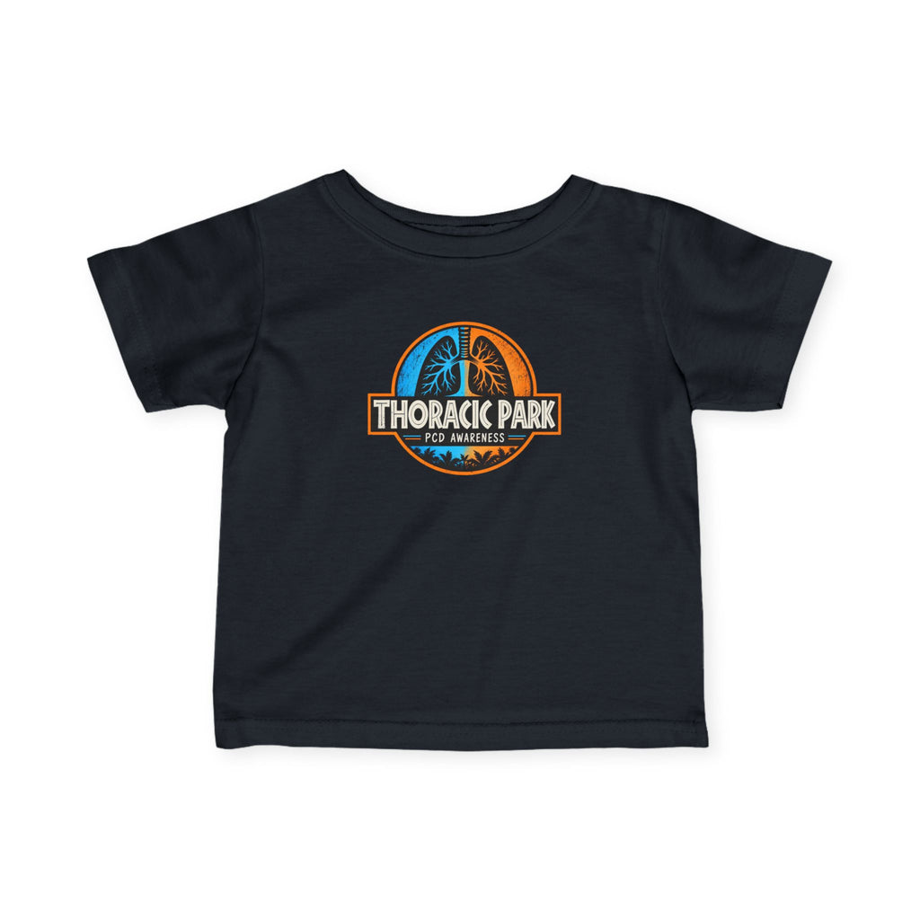 Infant Tee — "Thoracic Park" Baby T‑Shirt (Cute Dinosaur Medical Humor)